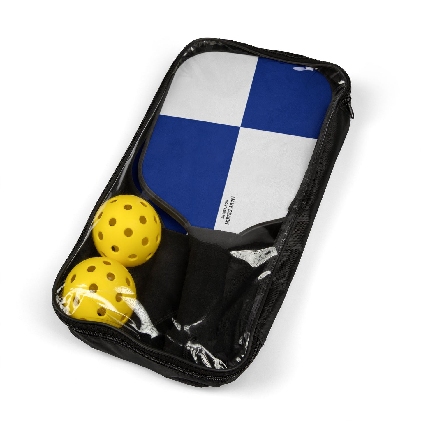 Navy Beach N Flag Pickleball Kit