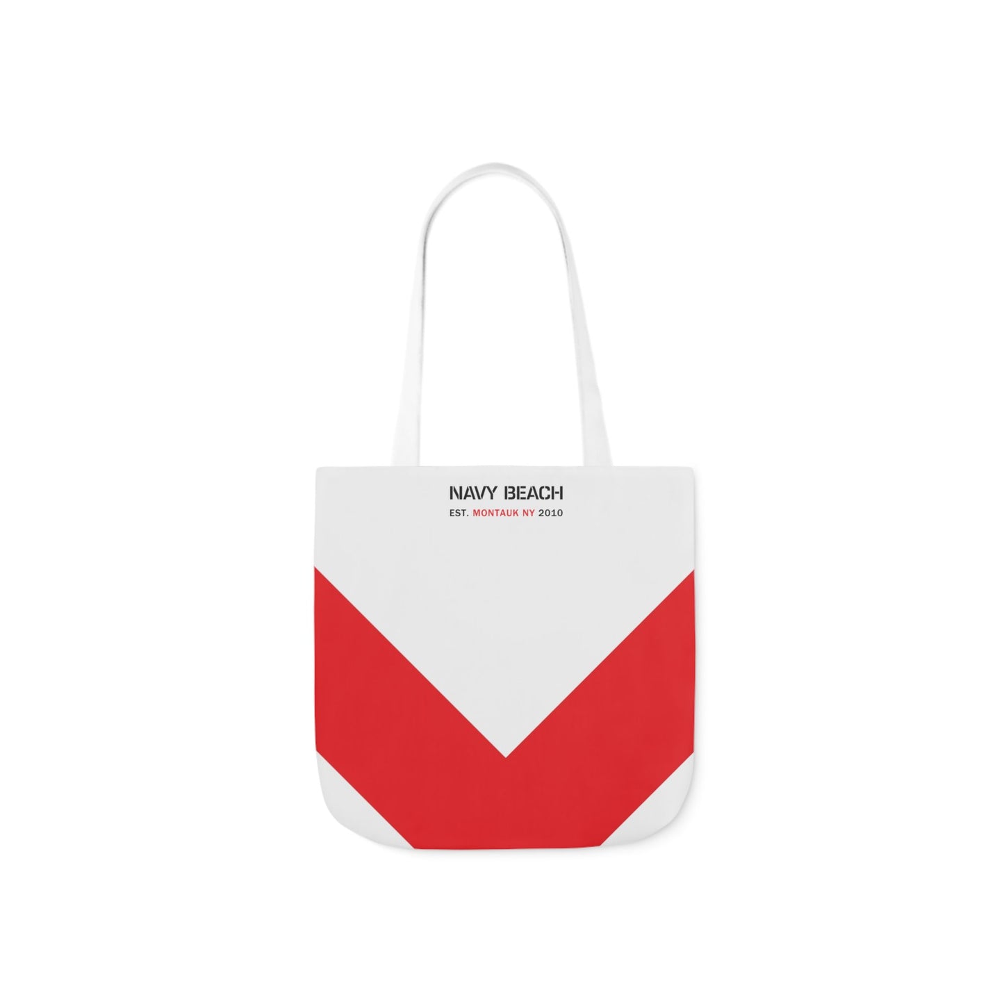 Navy Beach V Flag Canvas Tote