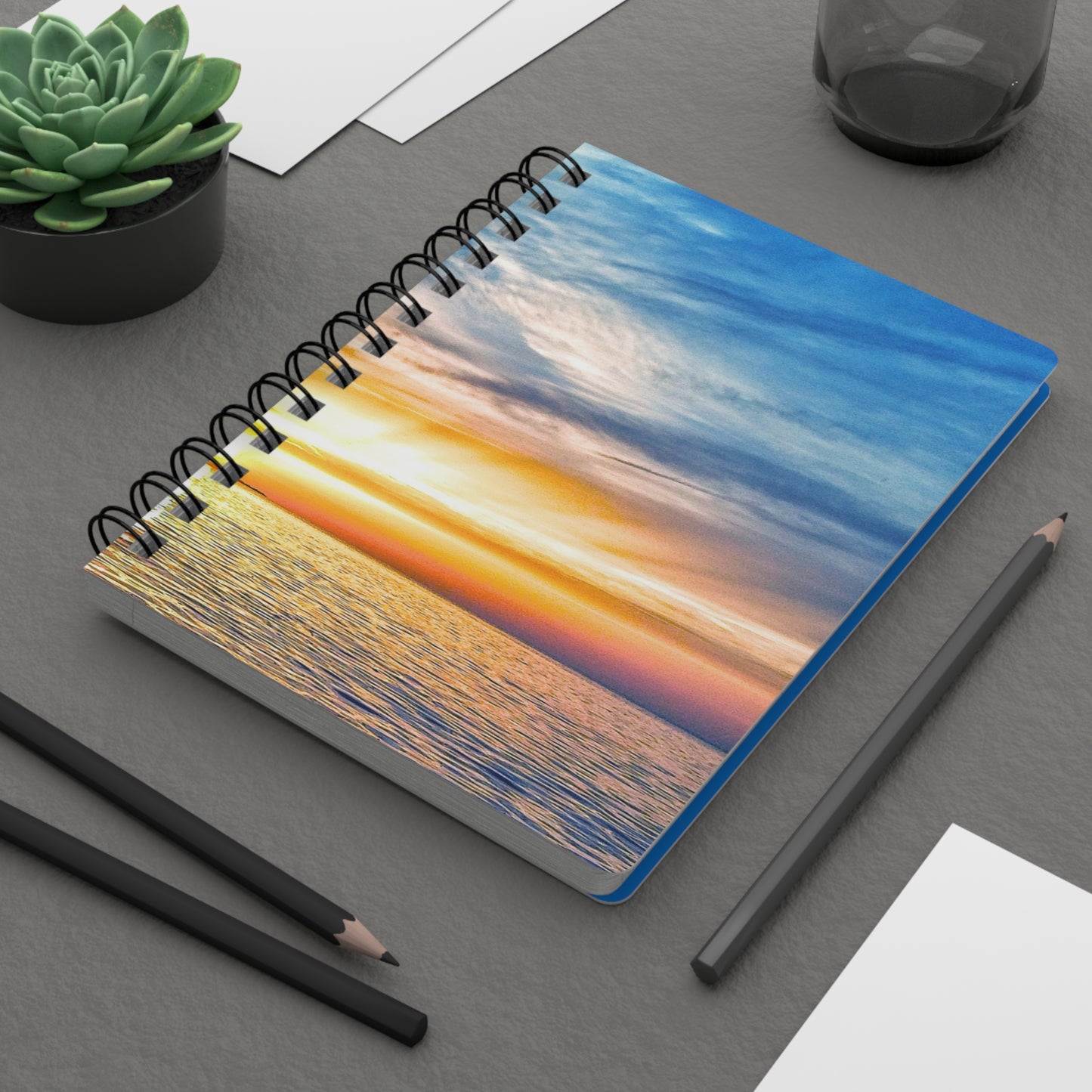 Fort Pond Bay Sunset Spiral Bound Notebook