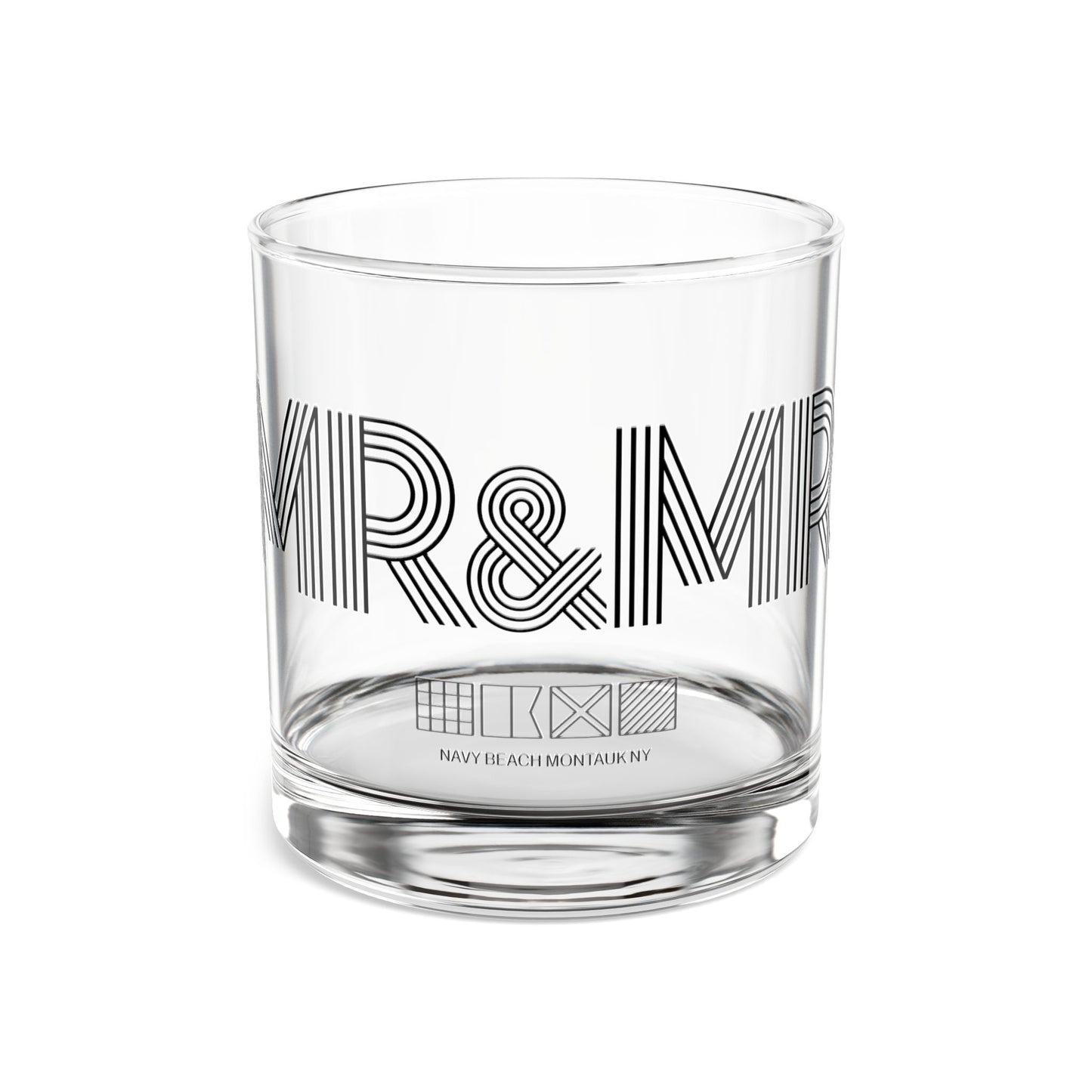 Mr & Mr Navy Beach Weddings Rocks Glass