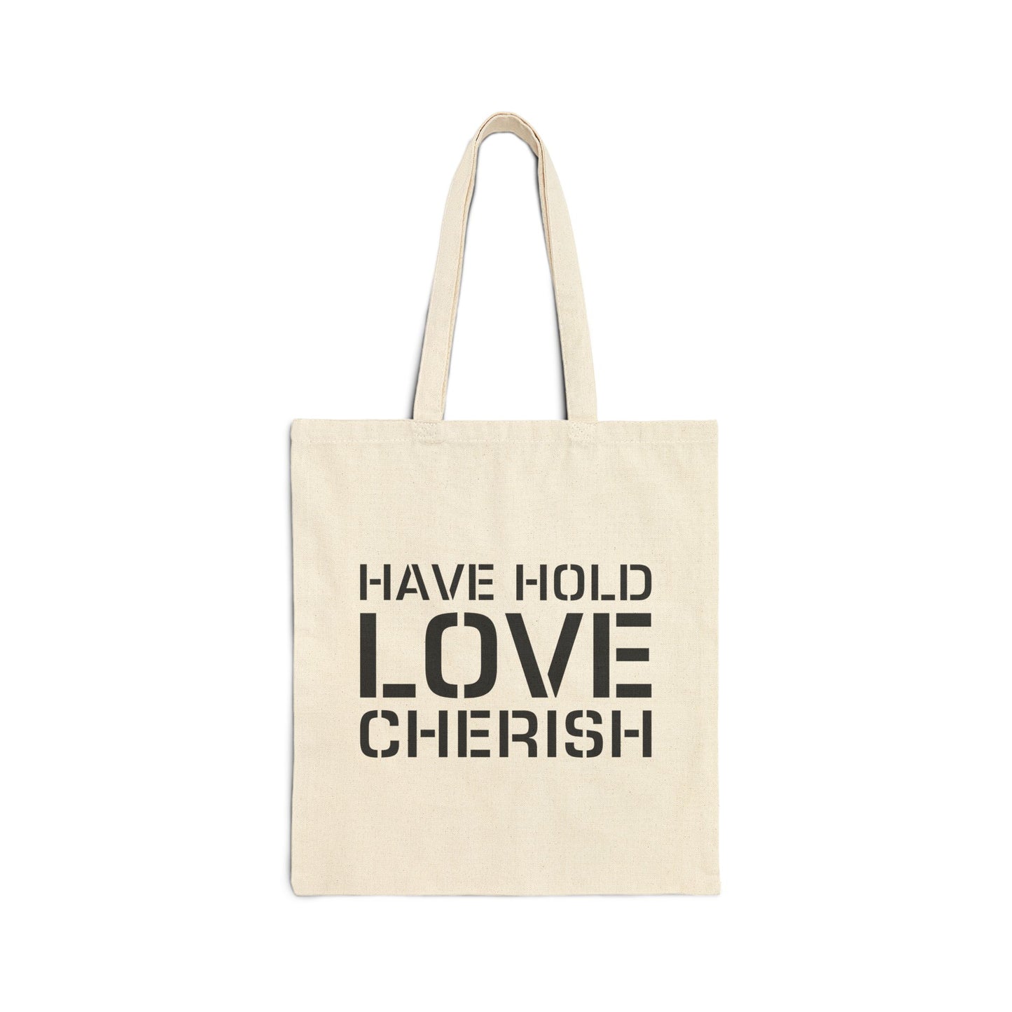 Have Hold Love Cherish Navy Beach Weddings Cotton Canvas Tote Bag