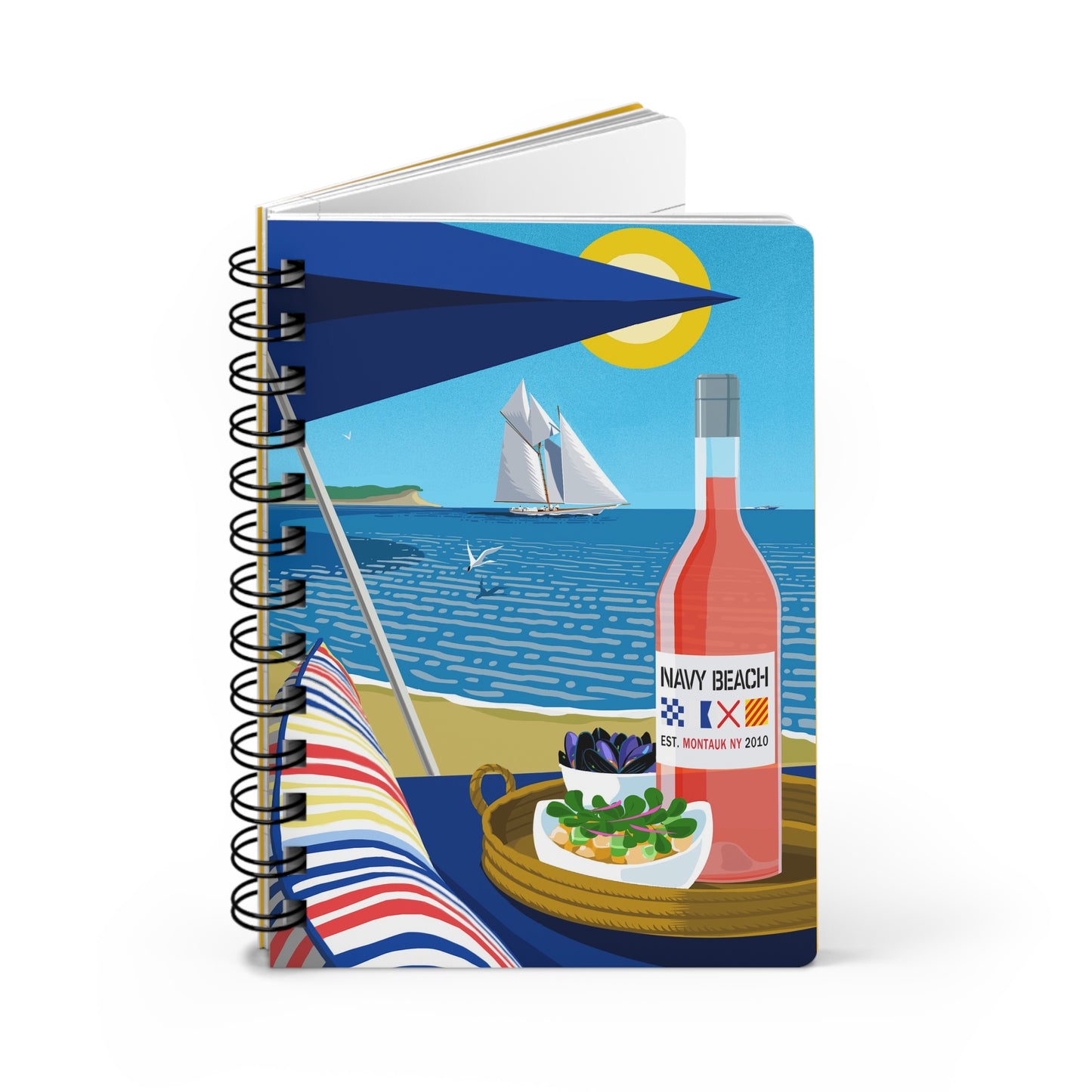 Cahier à spirales Navy Beach Seascape