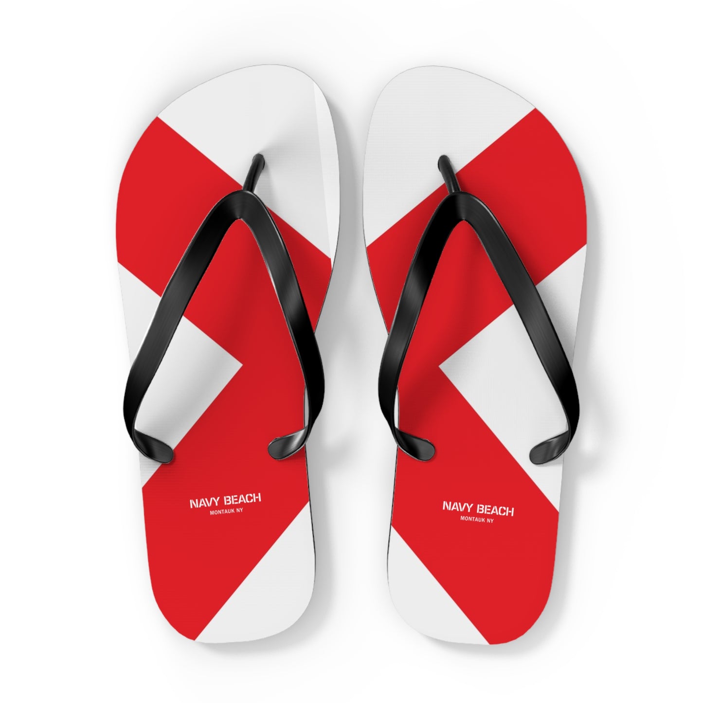 Navy Beach V Flag Flip Flops