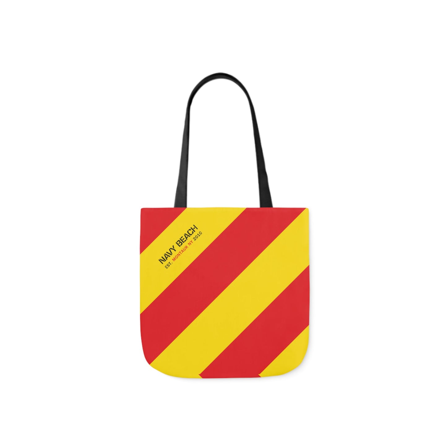 Navy Beach Y Flag Canvas Tote