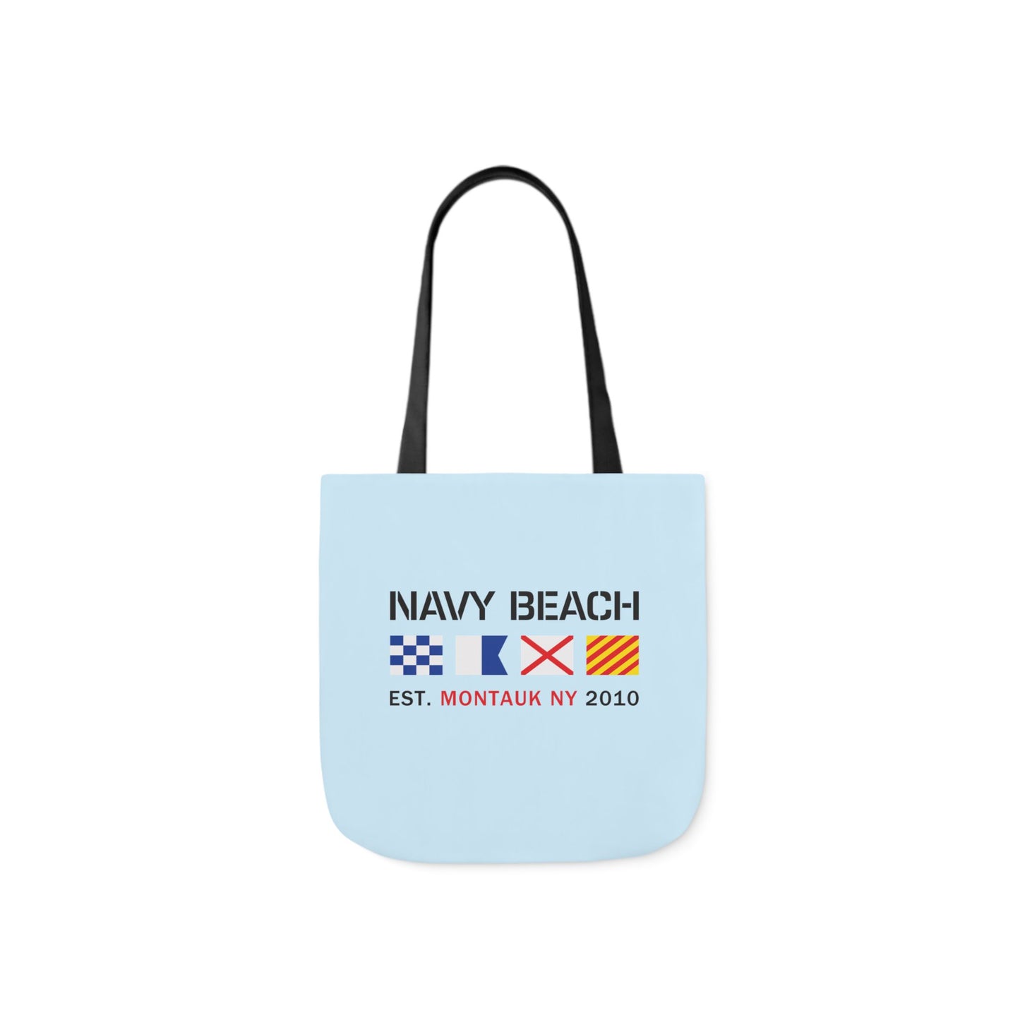 Navy Beach Sky Blue Canvas Tote