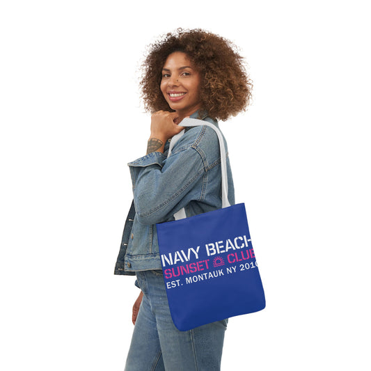 Sunset Club Navy Blue Canvas Tote