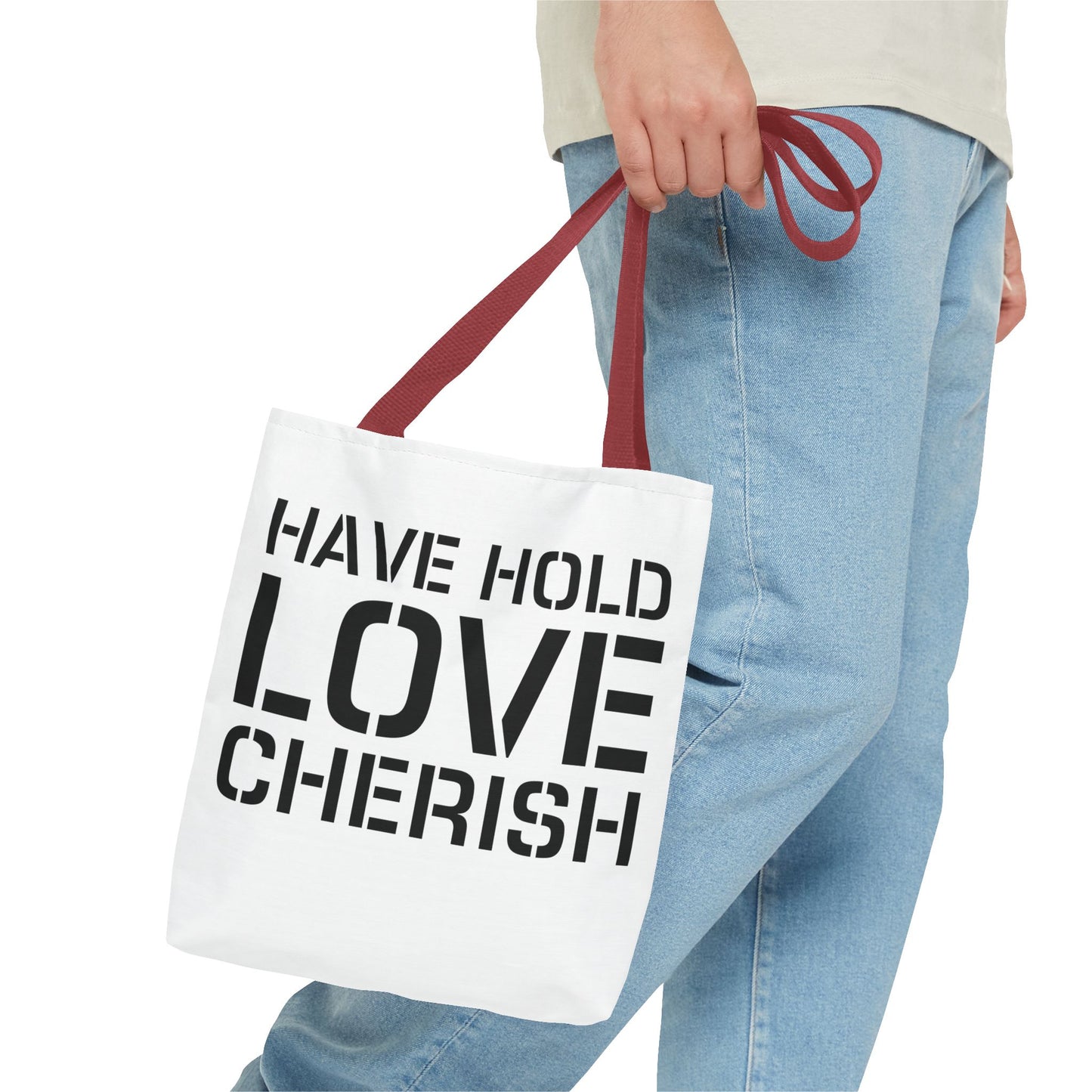 Have Hold Love Cherish Navy Beach Weddings Tote