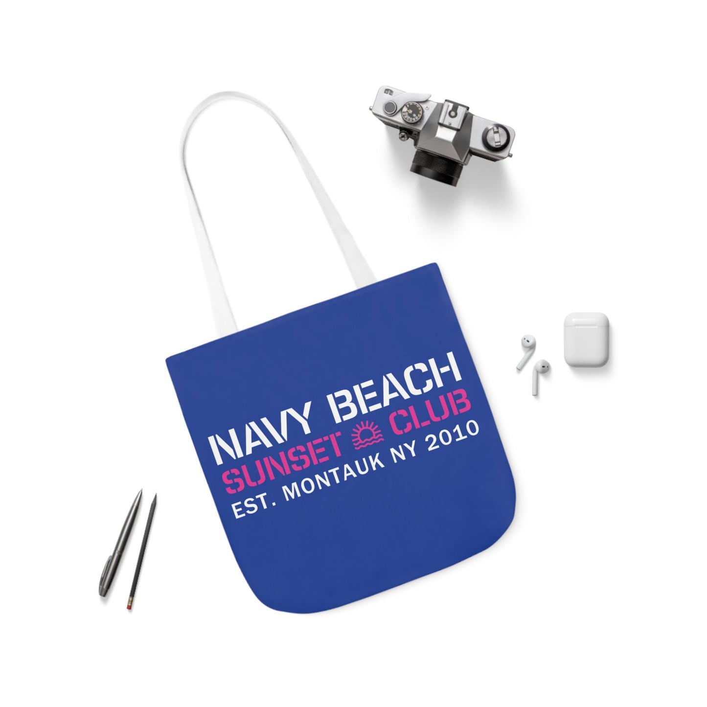 Sunset Club Navy Blue Canvas Tote