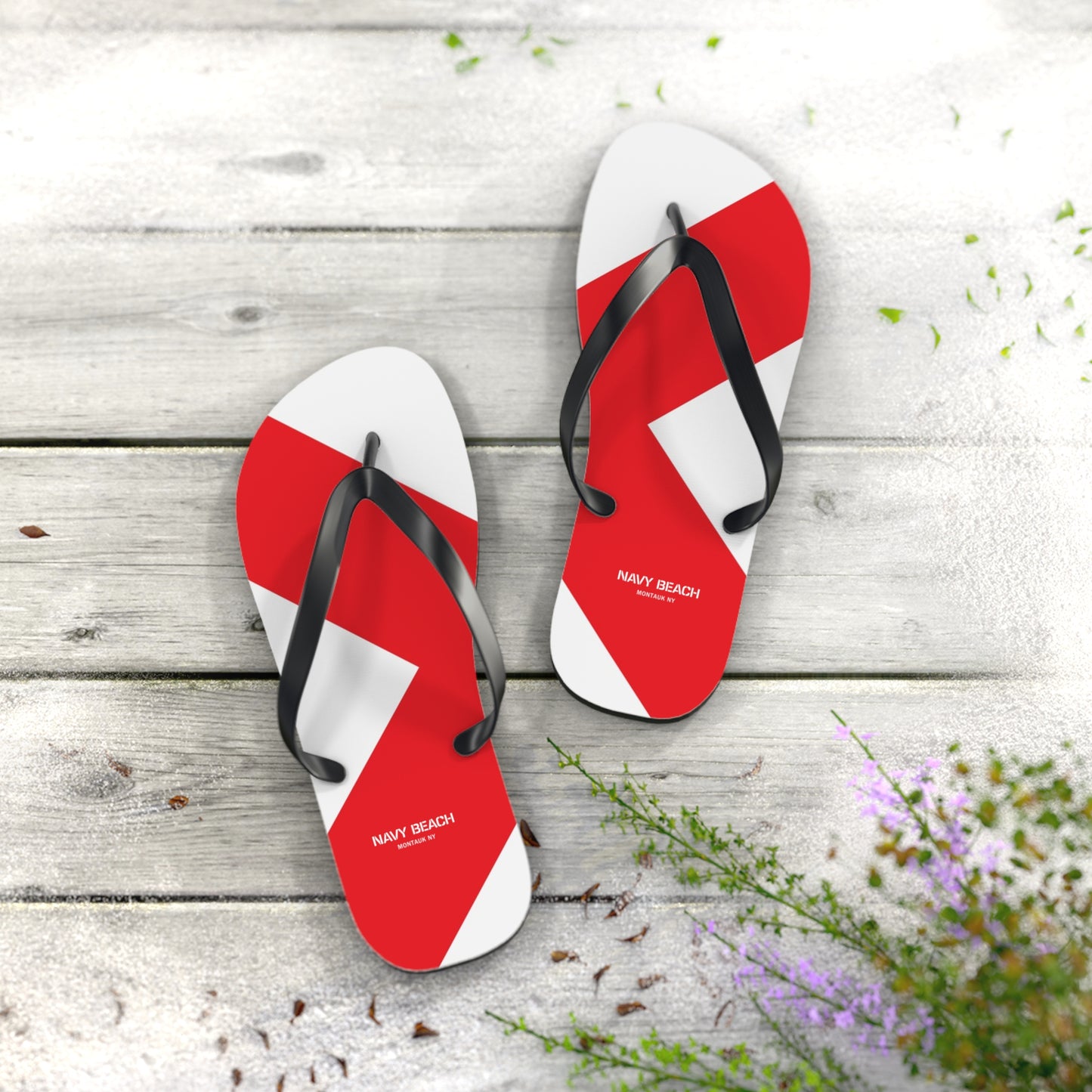 Navy Beach V Flag Flip Flops