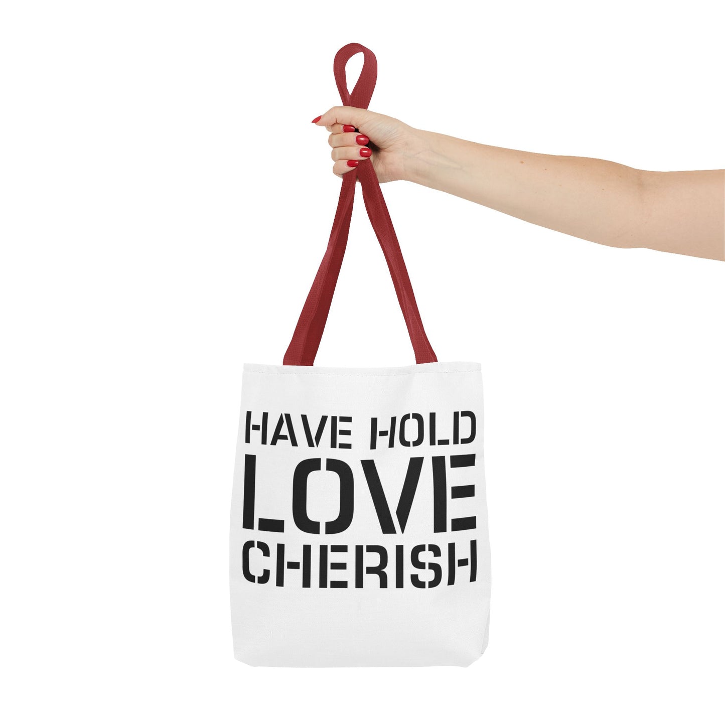 Have Hold Love Cherish Navy Beach Weddings Tote