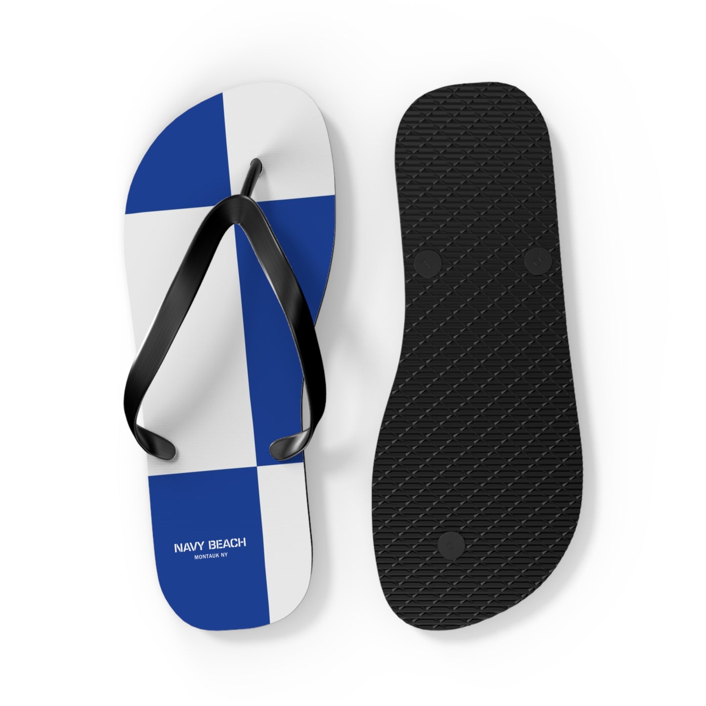 Navy Beach N Flag Flip Flops