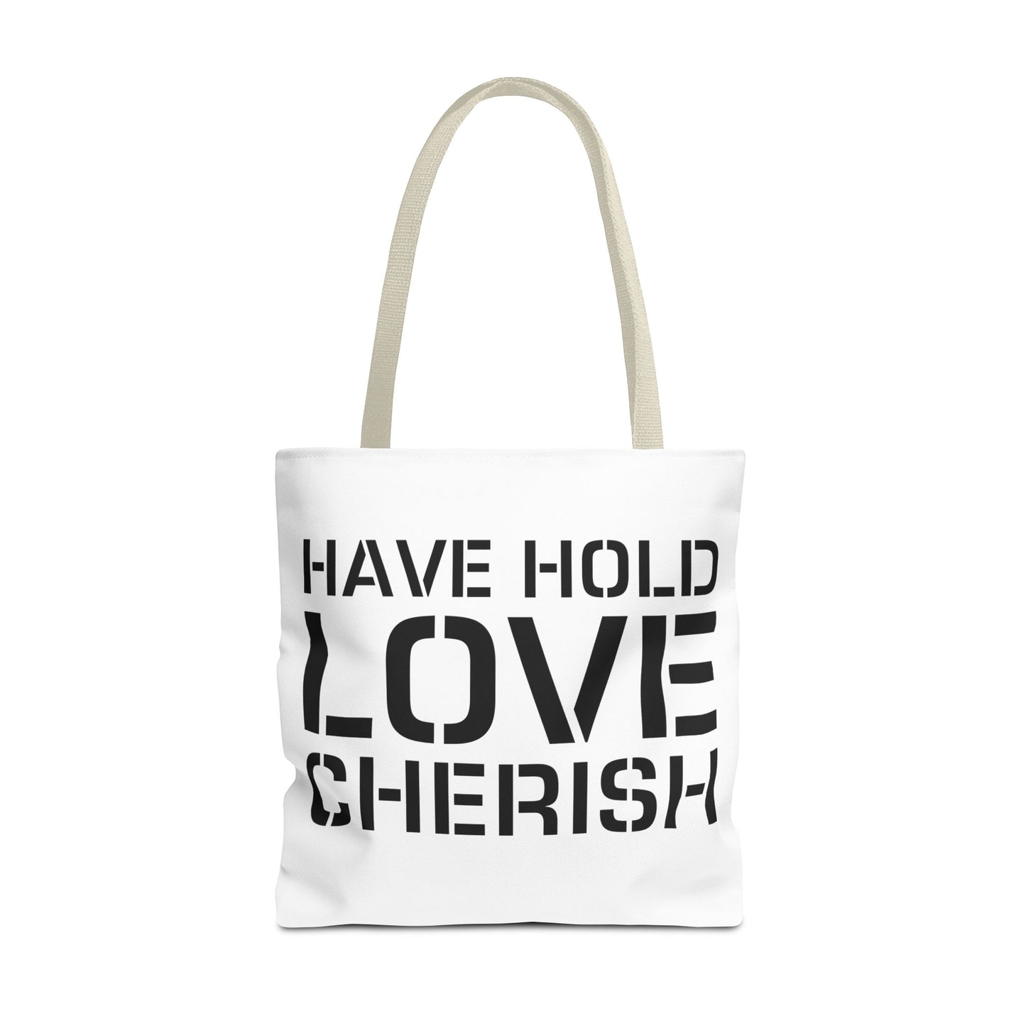 Have Hold Love Cherish Navy Beach Weddings Tote