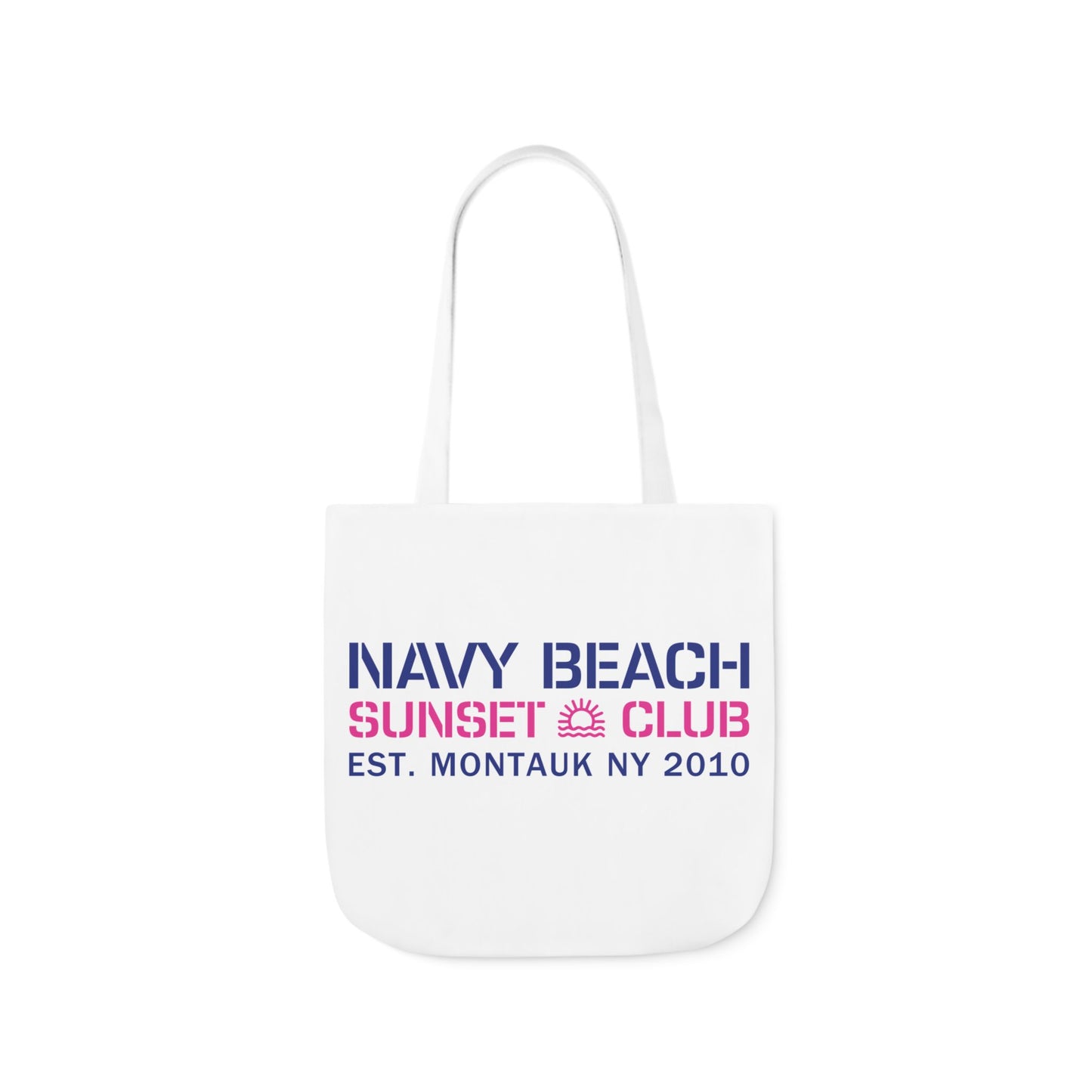 Sunset Club White Canvas Tote