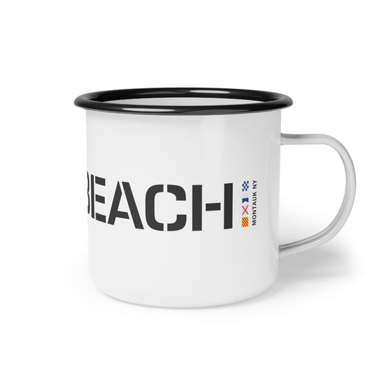 Navy Beach Enamel Camp Cup