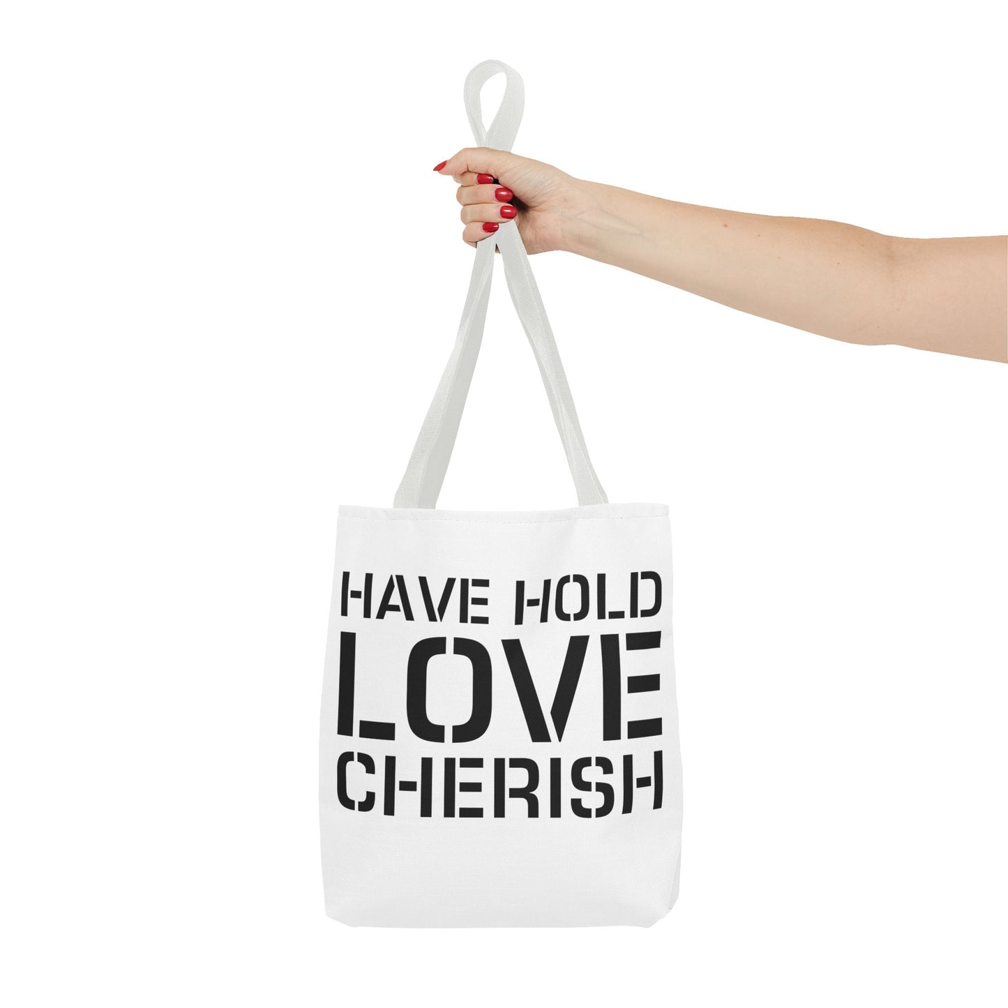 Have Hold Love Cherish Navy Beach Weddings Tote