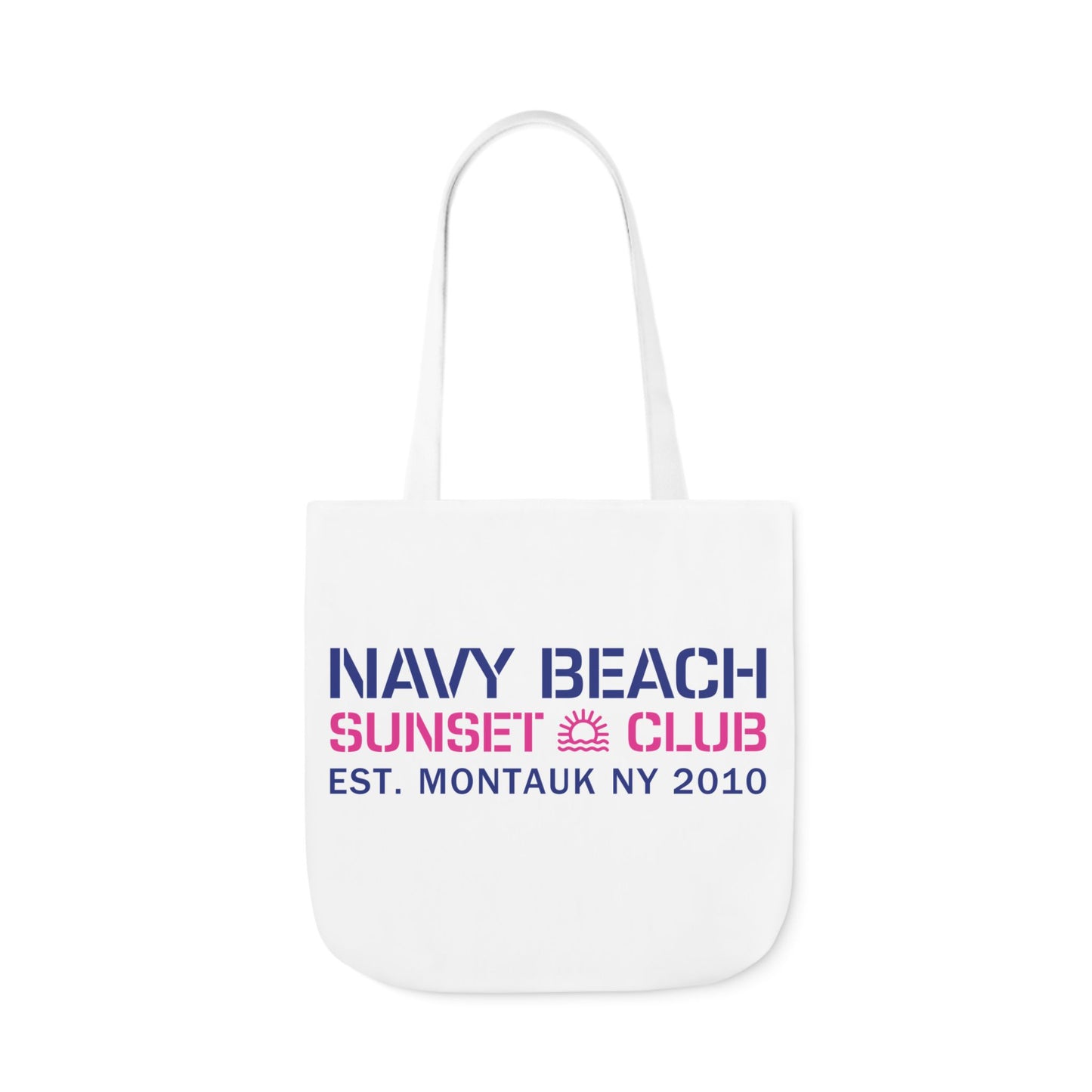 Sunset Club White Canvas Tote