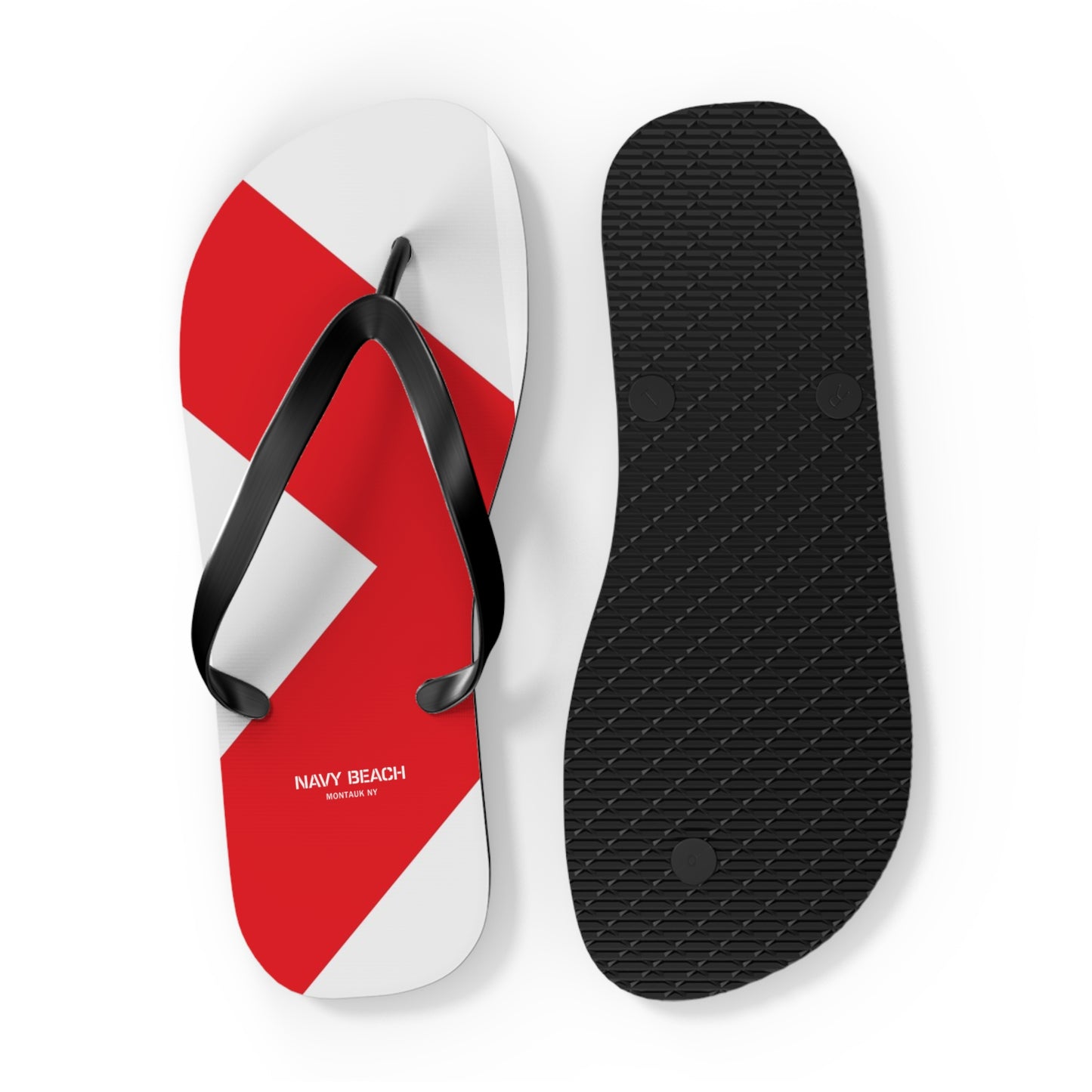 Navy Beach V Flag Flip Flops