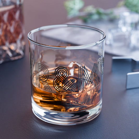 Mr & Mrs Navy Beach Weddings Rocks Glass