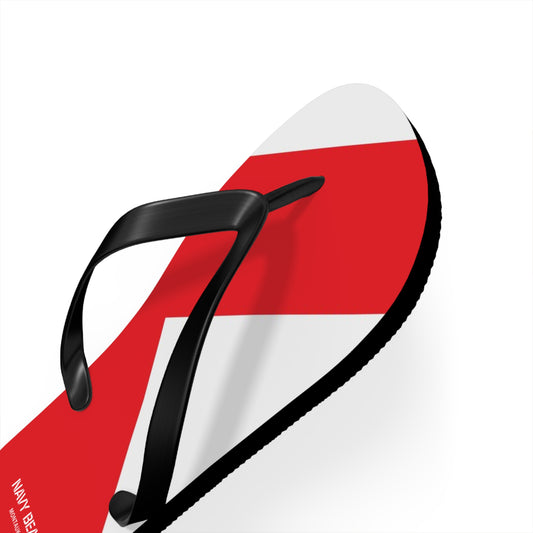 Navy Beach V Flag Flip Flops