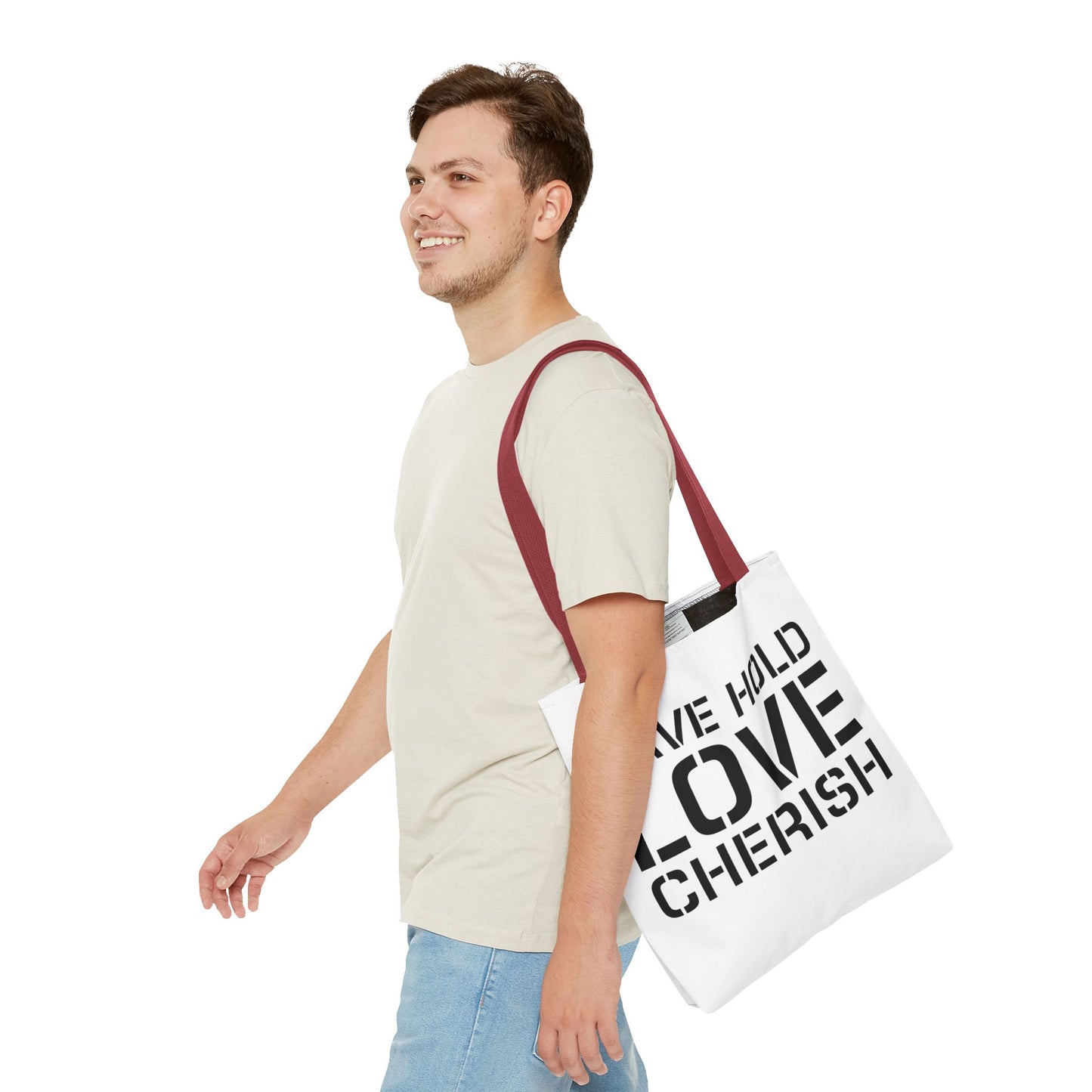 Have Hold Love Cherish Navy Beach Weddings Tote