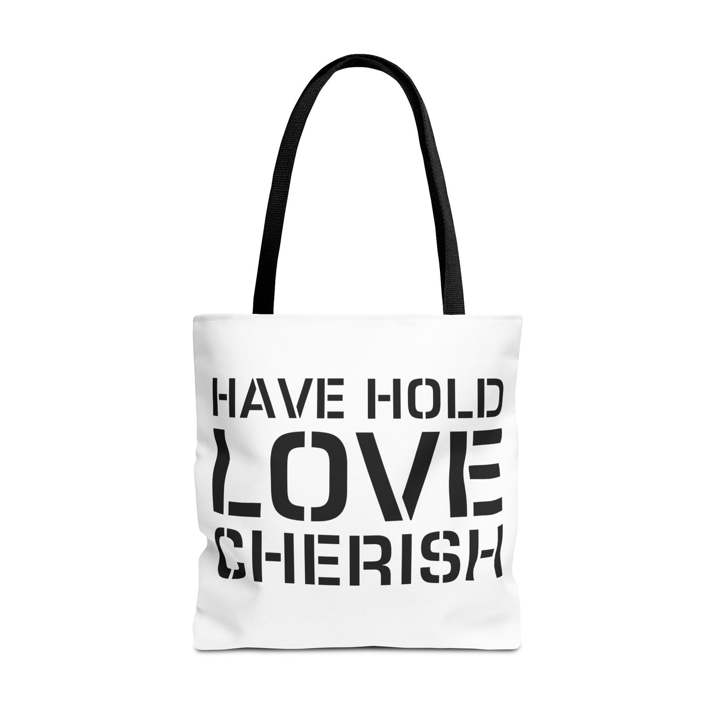 Have Hold Love Cherish Navy Beach Weddings Tote
