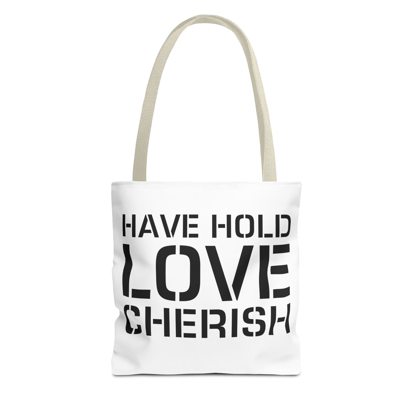 Have Hold Love Cherish Navy Beach Weddings Tote