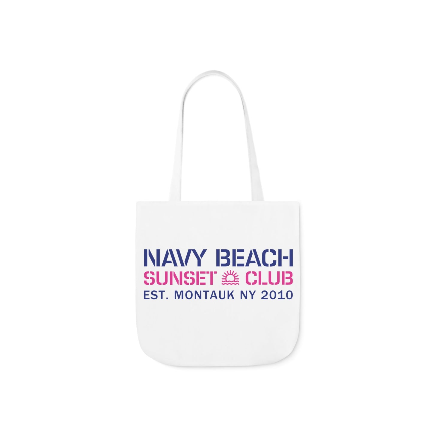 Sunset Club White Canvas Tote