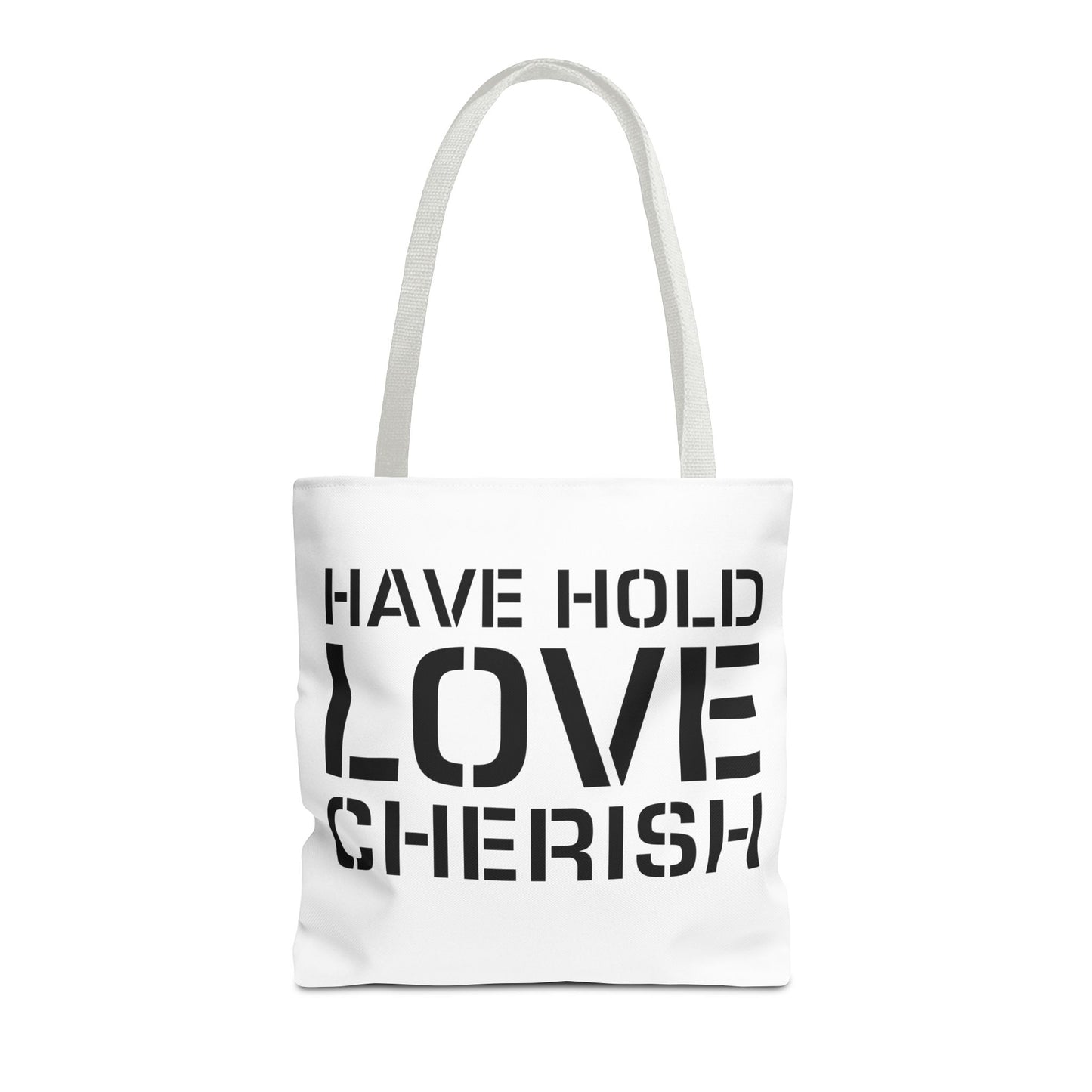 Have Hold Love Cherish Navy Beach Weddings Tote