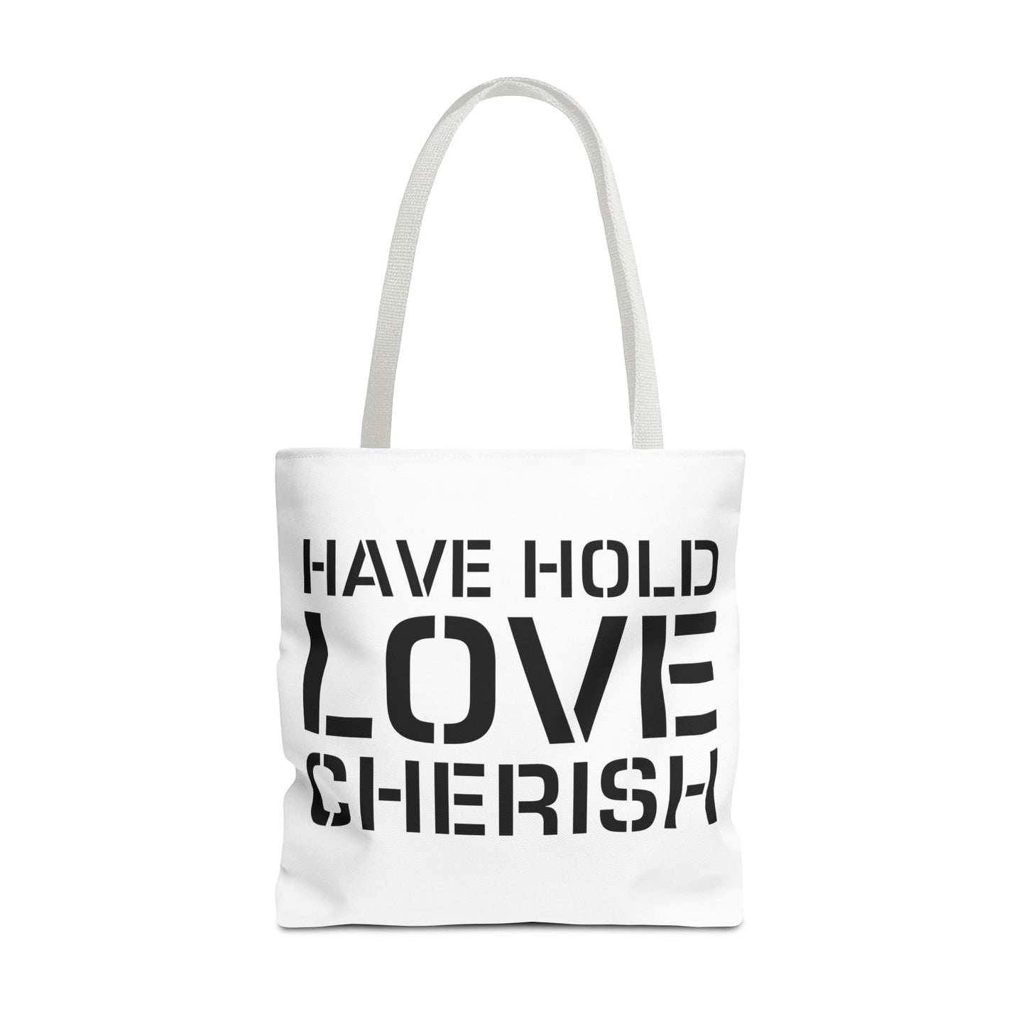 Have Hold Love Cherish Navy Beach Weddings Tote