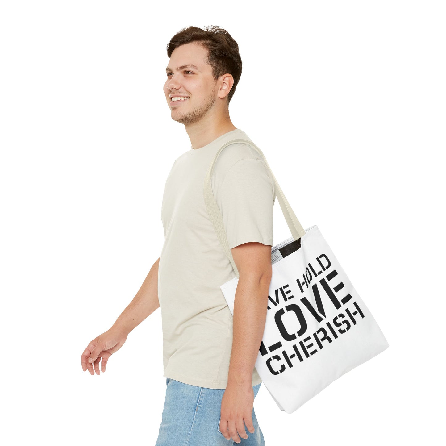 Have Hold Love Cherish Navy Beach Weddings Tote
