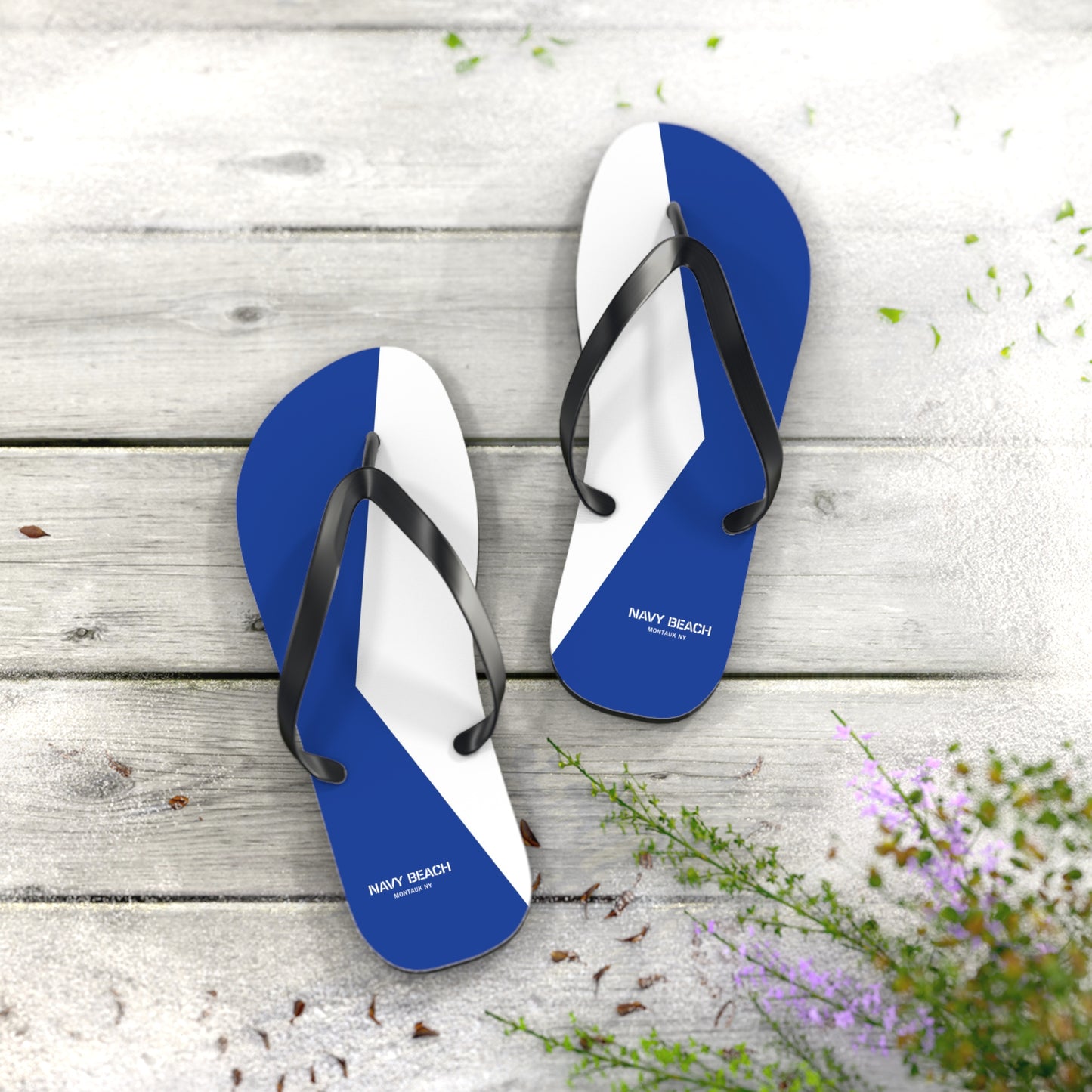 Navy Beach A Flag Flip Flops