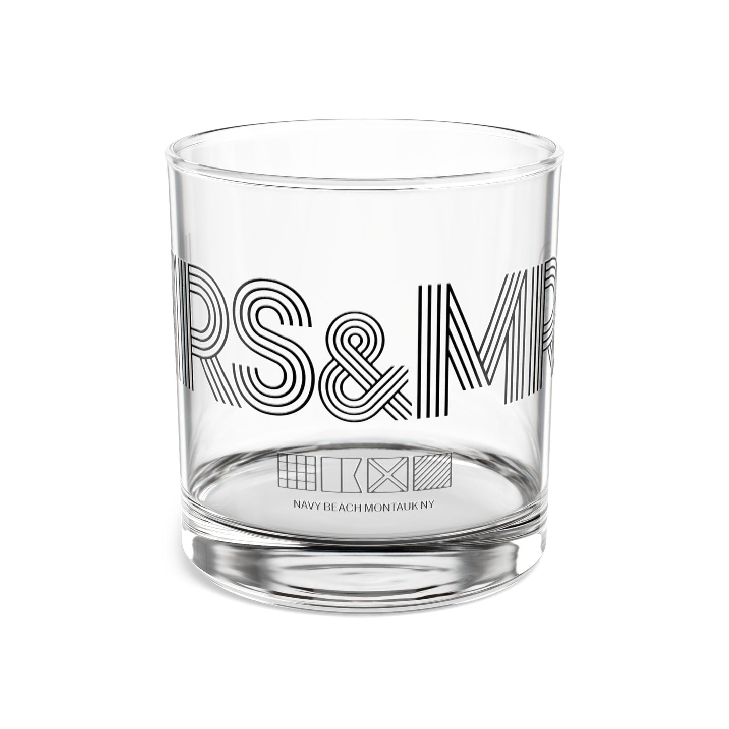Mrs & Mrs Navy Beach Weddings Rocks Glass
