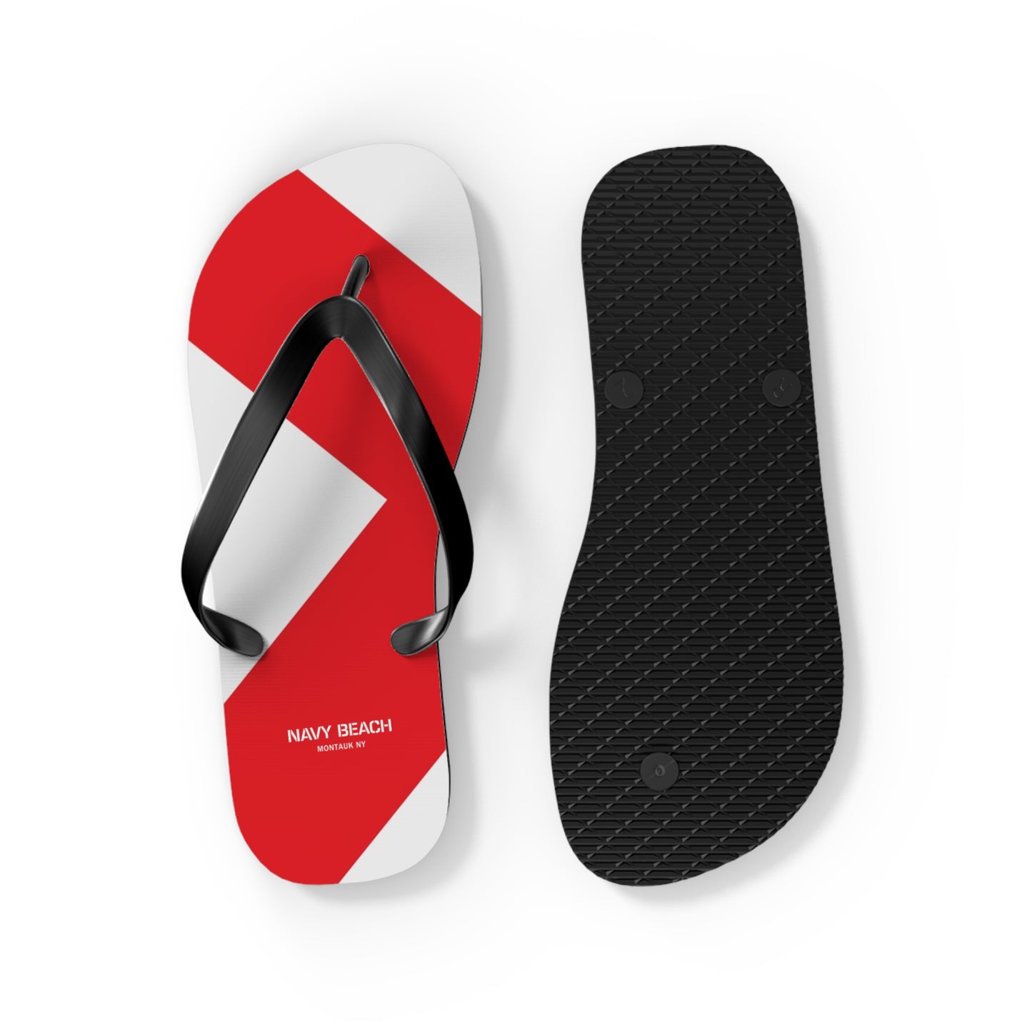 Navy Beach V Flag Flip Flops