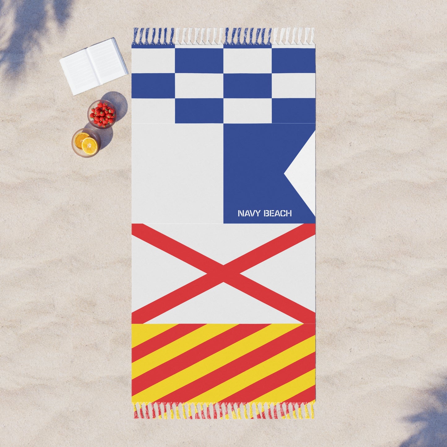 Navy Beach Flags Boho Beach Cloth