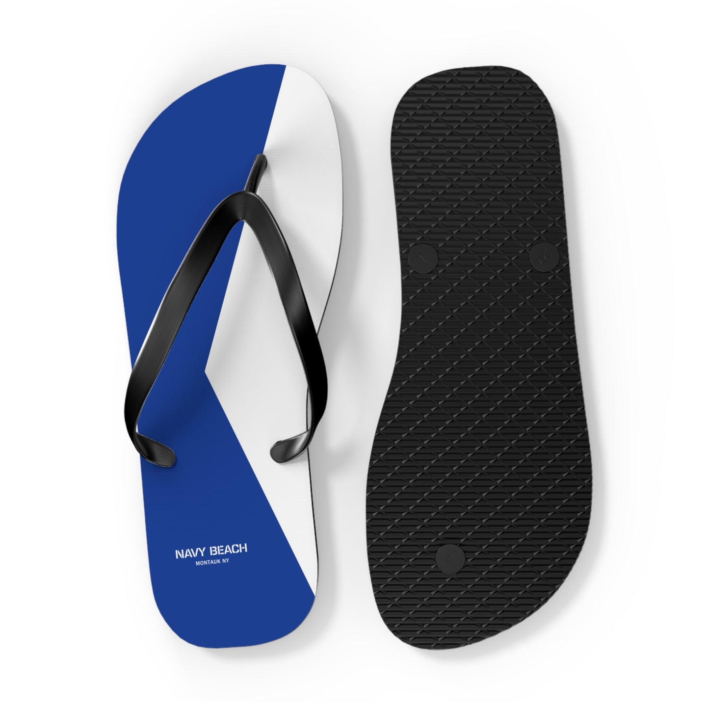 Navy Beach A Flag Flip Flops