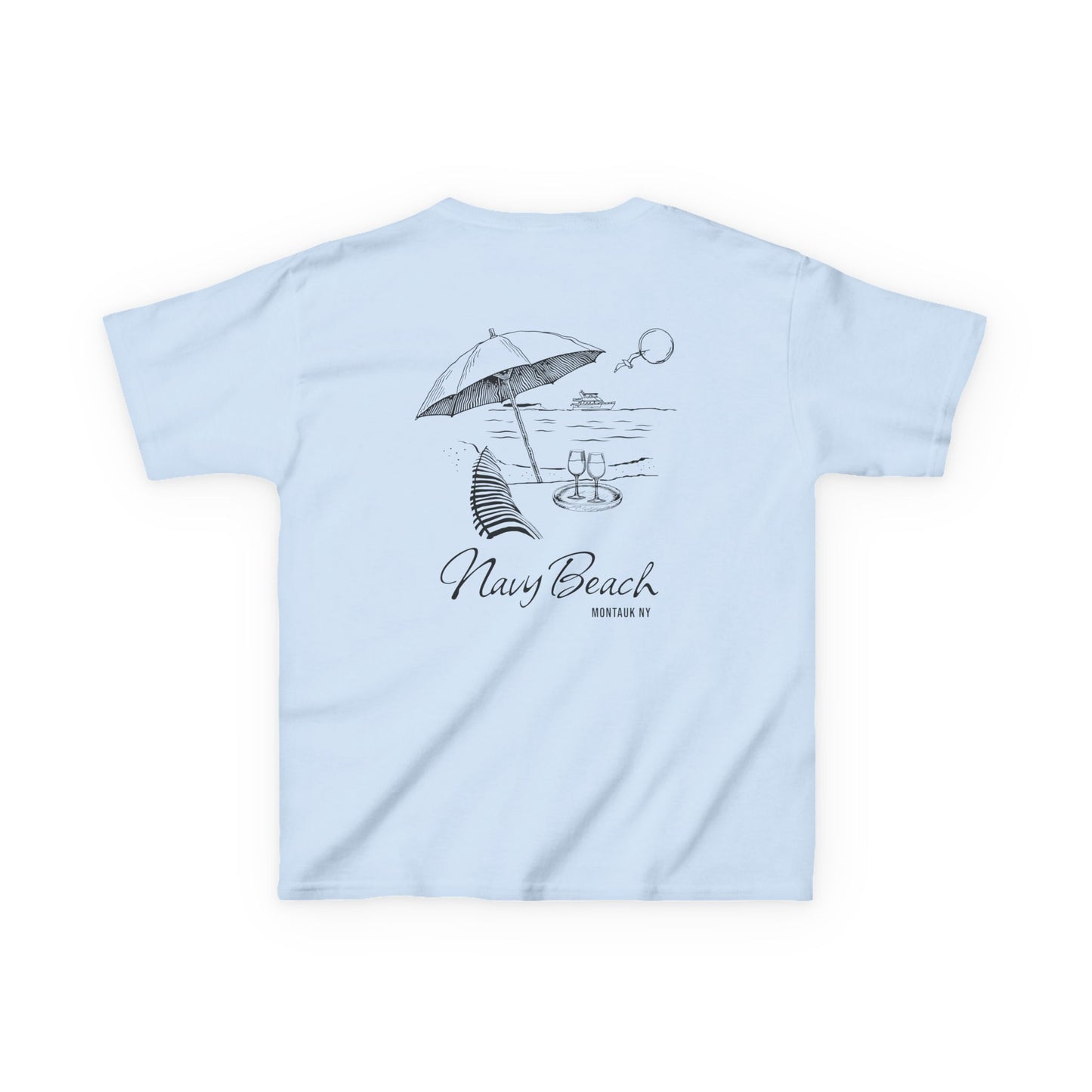 Navy Beach Scene Kids Heavy Cotton™ Tee