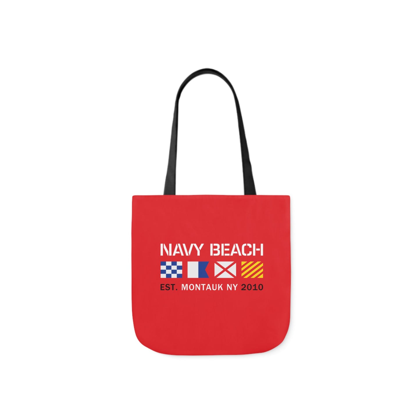 Navy Beach Red Canvas Tote