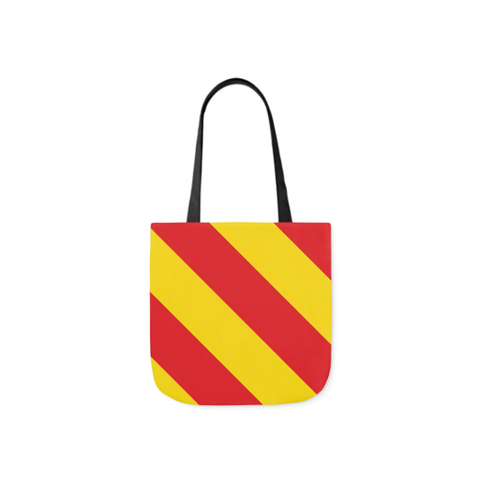 Navy Beach Y Flag Canvas Tote