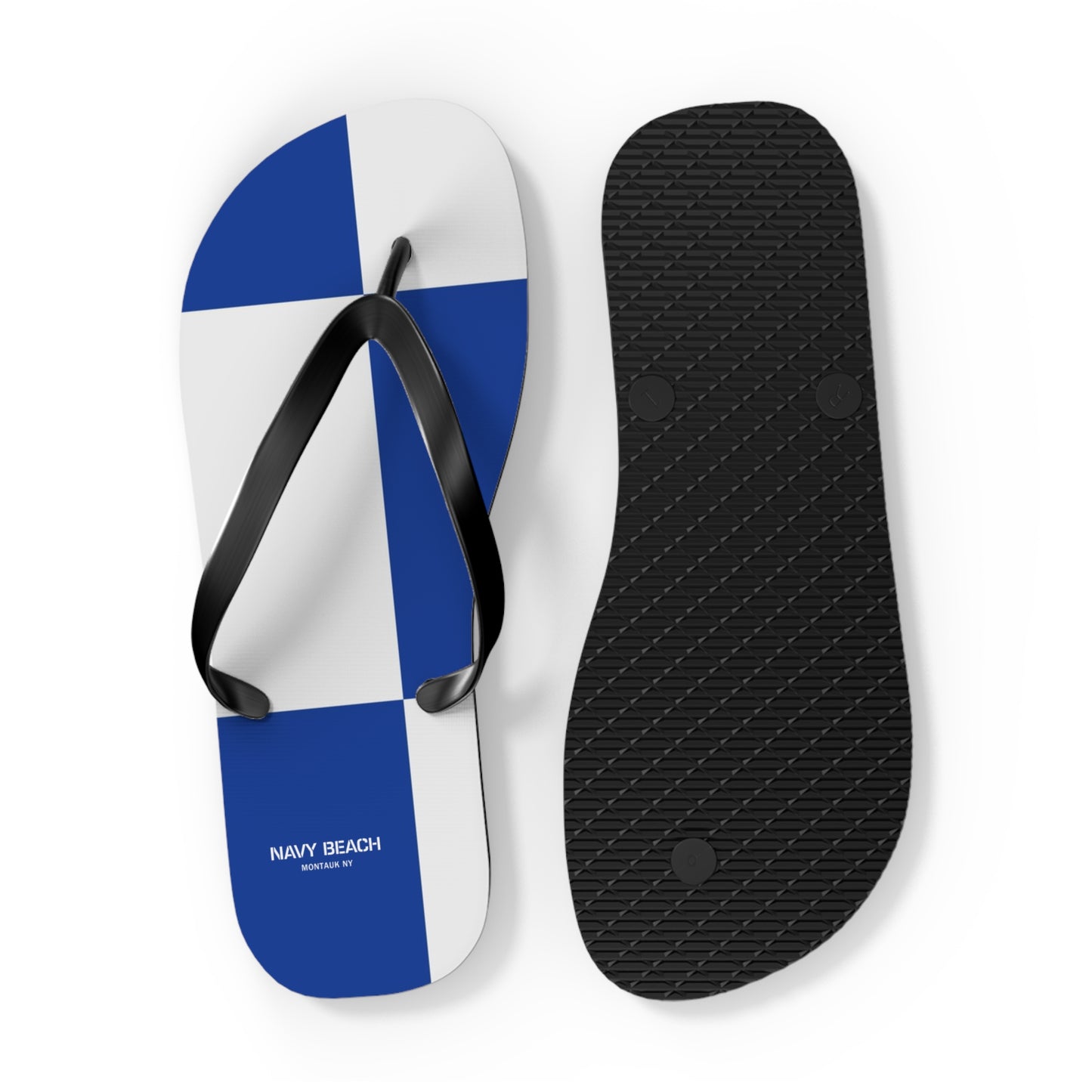 Navy Beach N Flag Flip Flops
