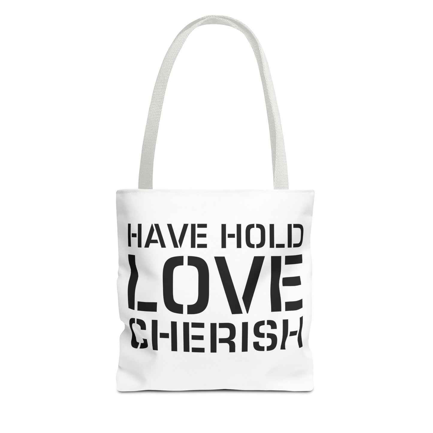 Have Hold Love Cherish Navy Beach Weddings Tote