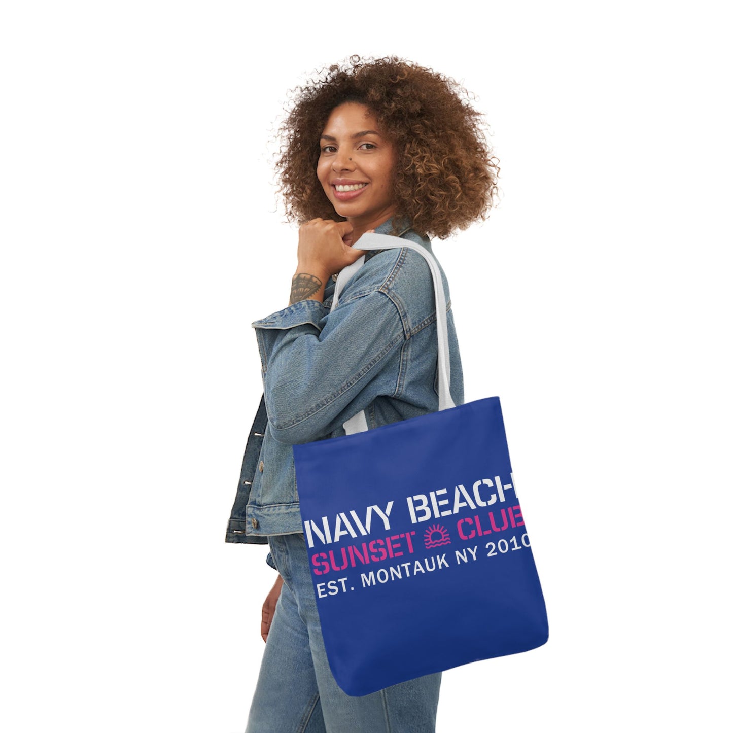Sunset Club Navy Blue Canvas Tote