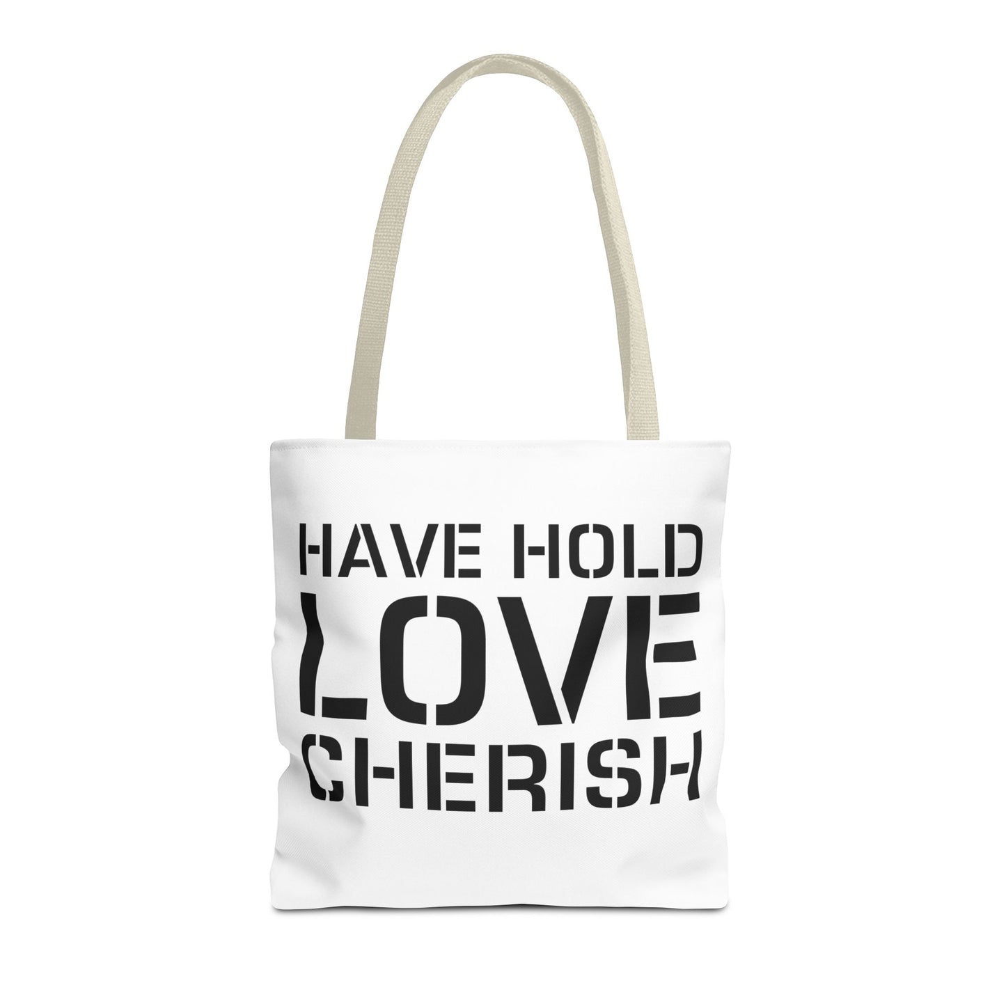 Have Hold Love Cherish Navy Beach Weddings Tote