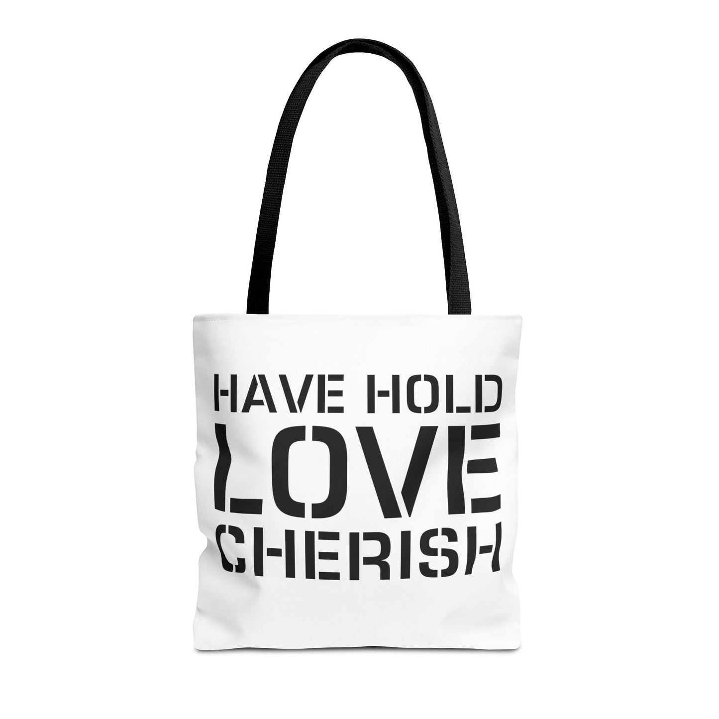 Have Hold Love Cherish Navy Beach Weddings Tote