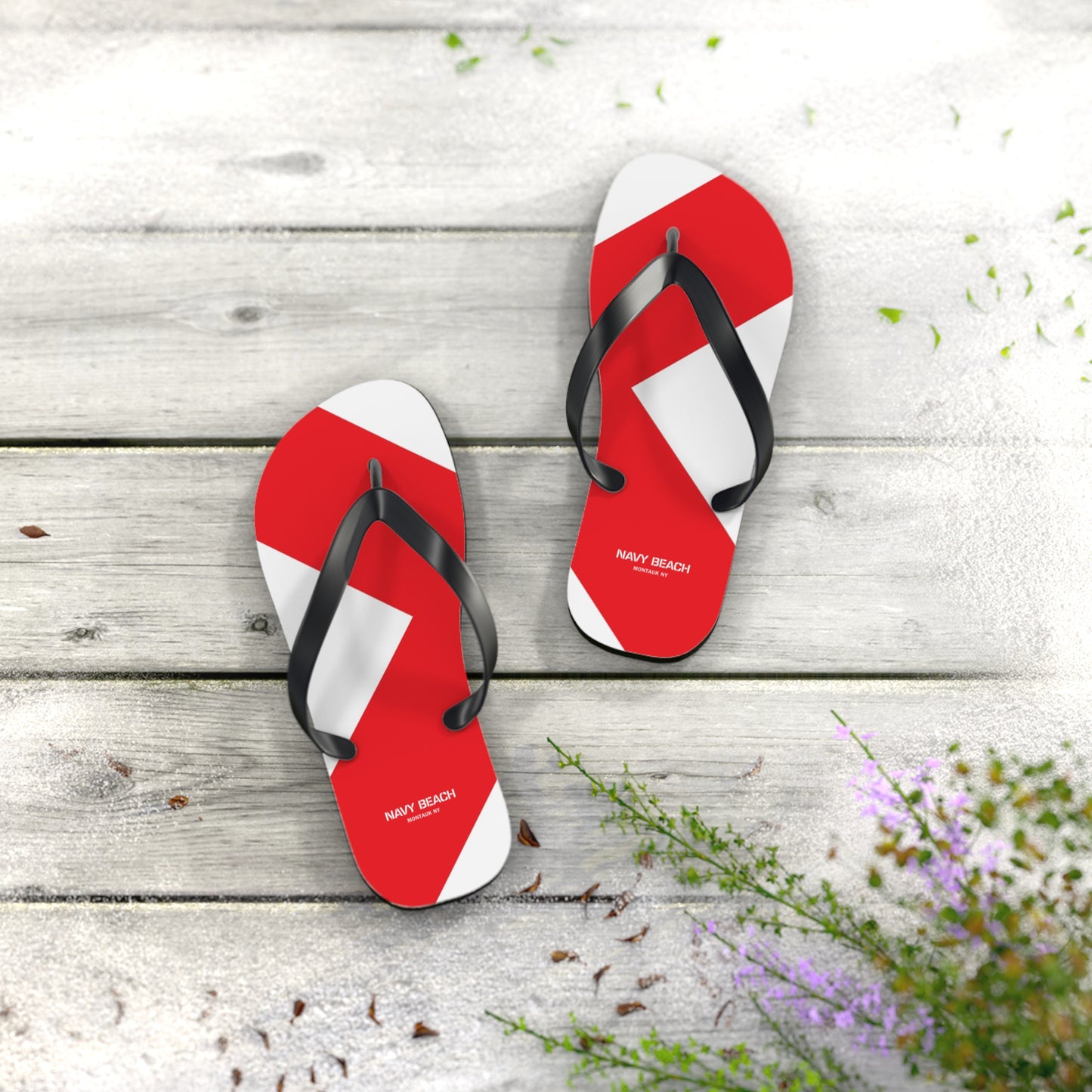 Navy Beach V Flag Flip Flops