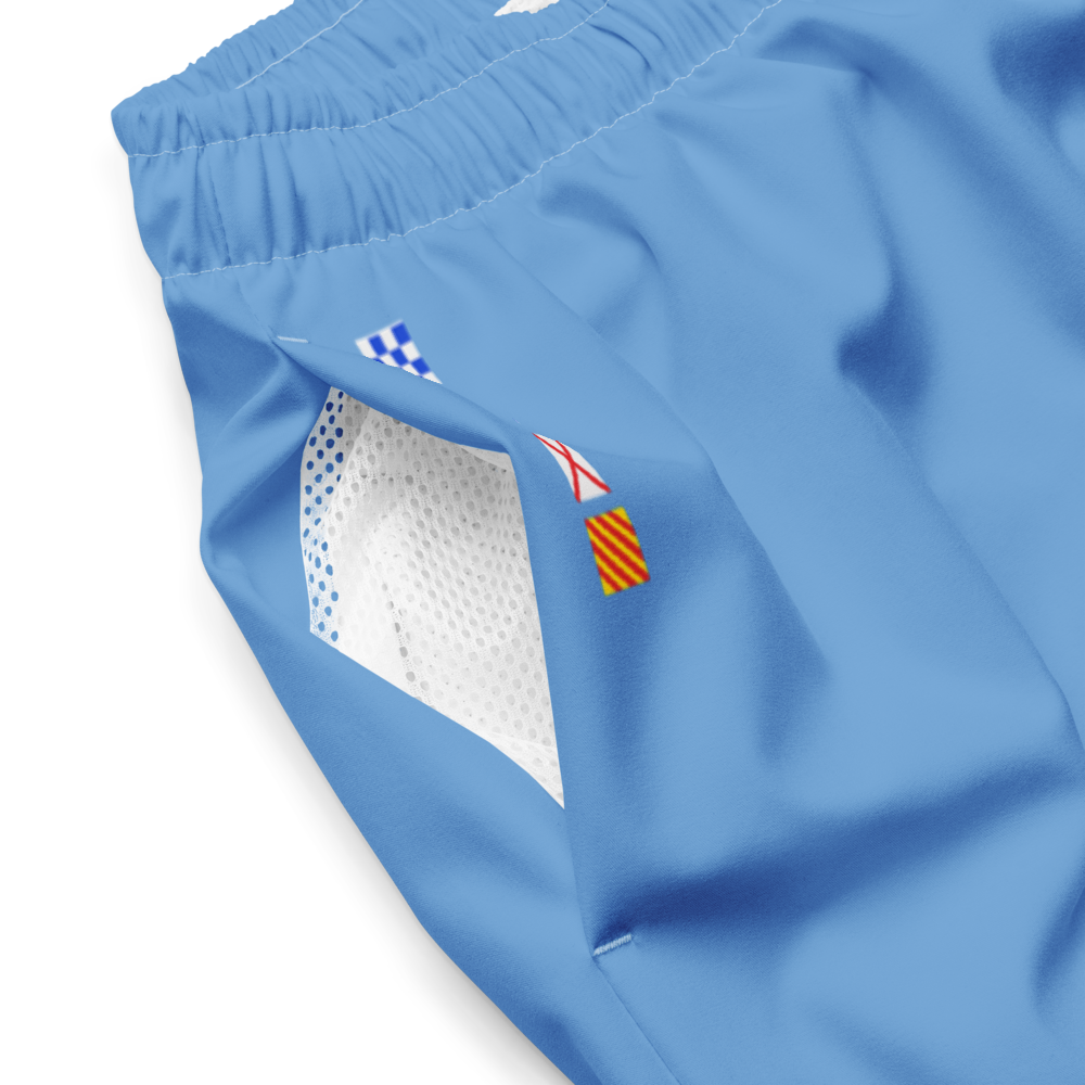 Navy Beach Light Blue Recycled Swim Trunks