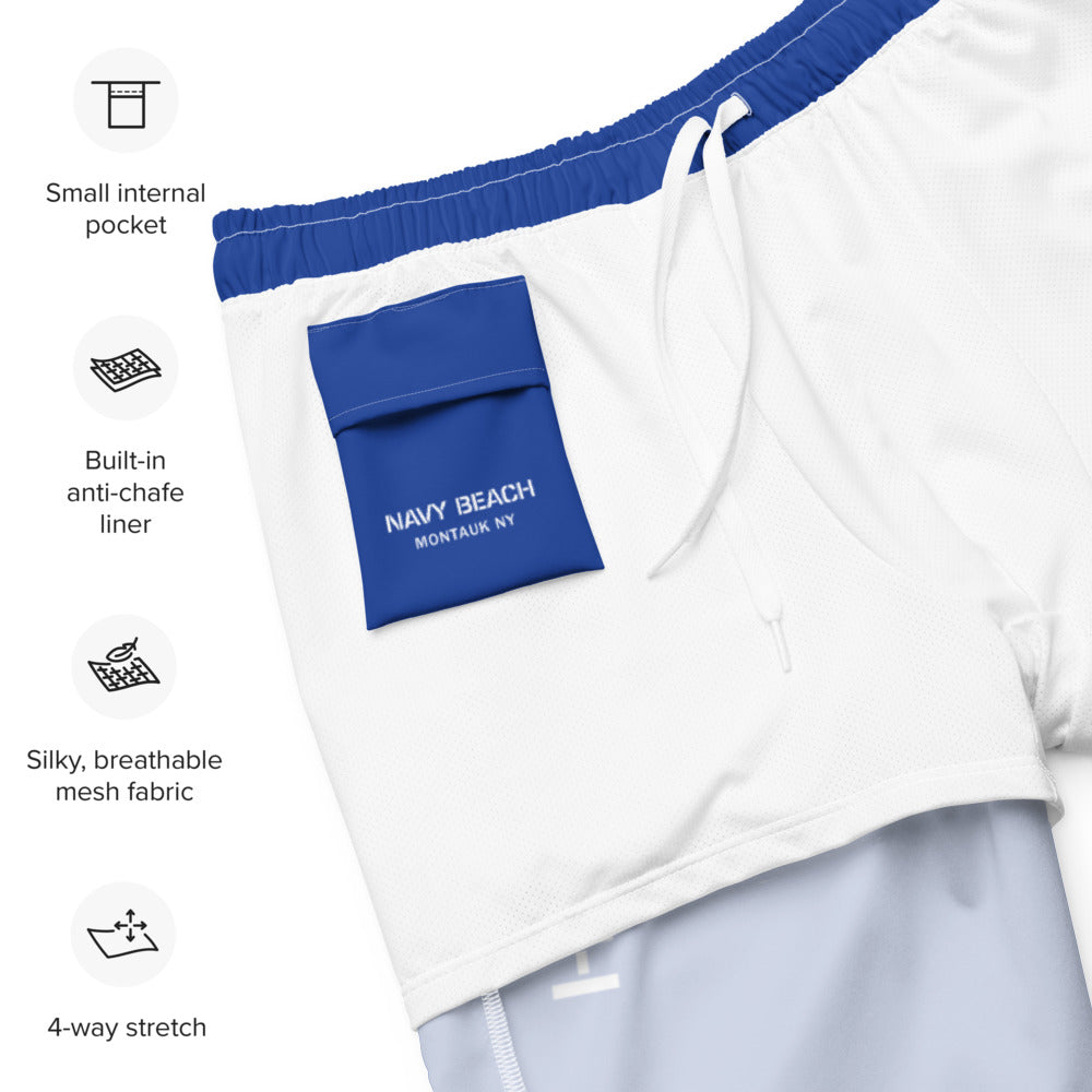 Navy Beach Blue Recycled Swim Trunks