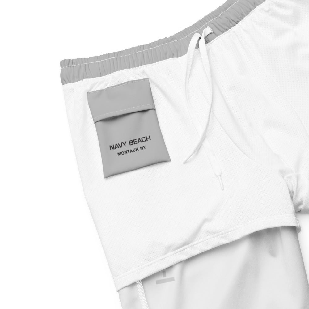 Navy Beach Gray Recycled Swim Trunks