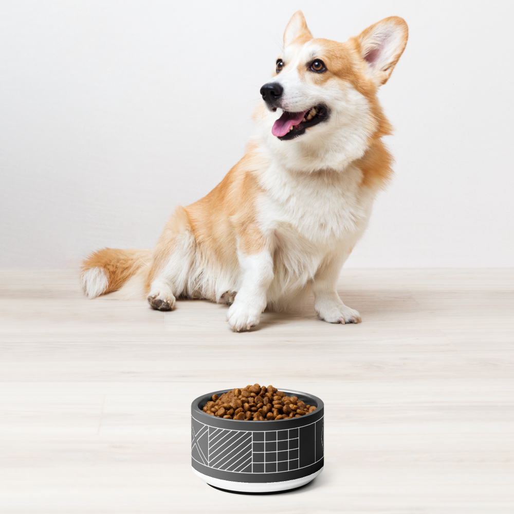 Navy Beach Black 18oz Pet Bowl