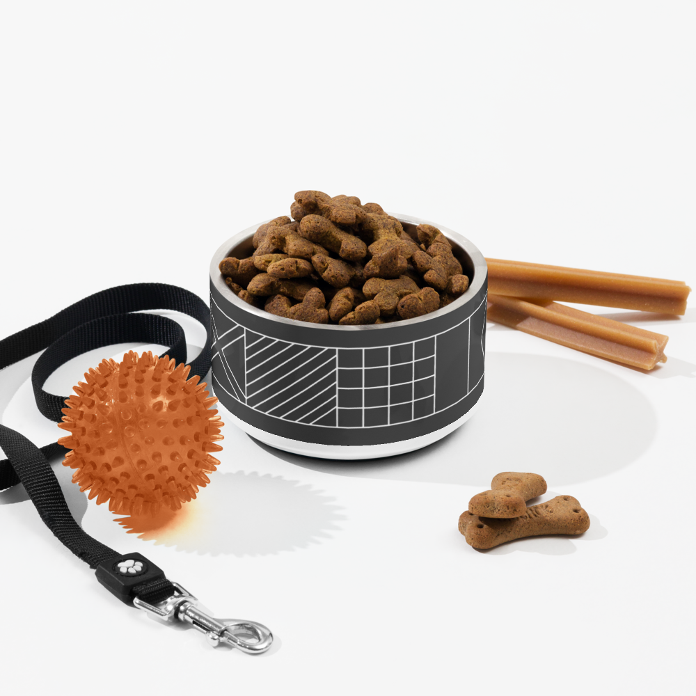 Navy Beach Black 18oz Pet Bowl