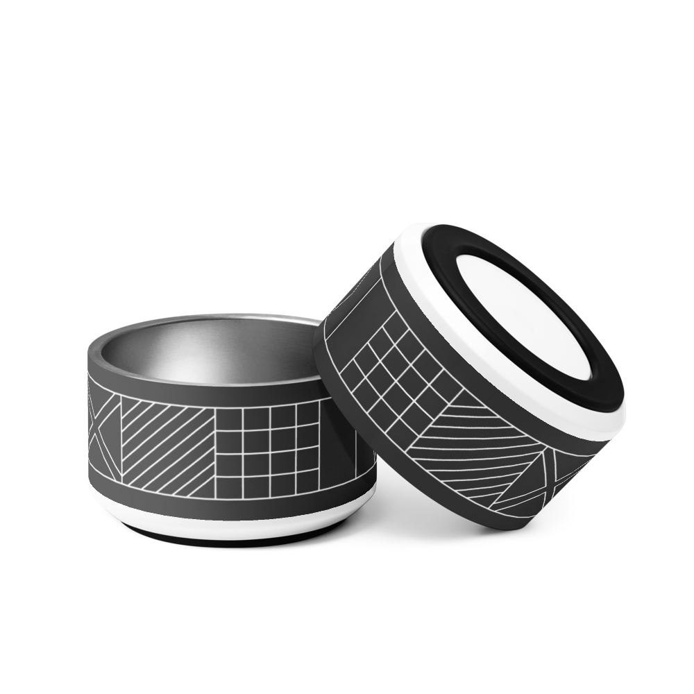 Navy Beach Black 18oz Pet Bowl